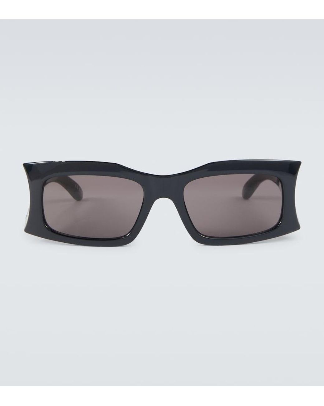 Balenciaga Gray Rectangular Sunglasses for men