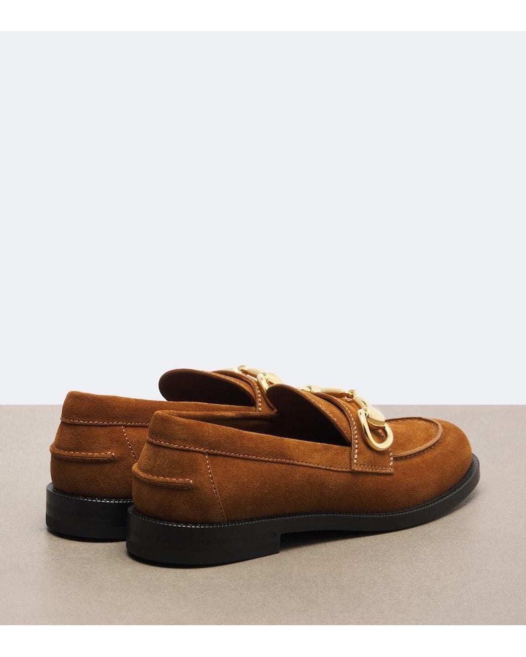 Gucci Brown Boulevard Horsebit Suede Loafers