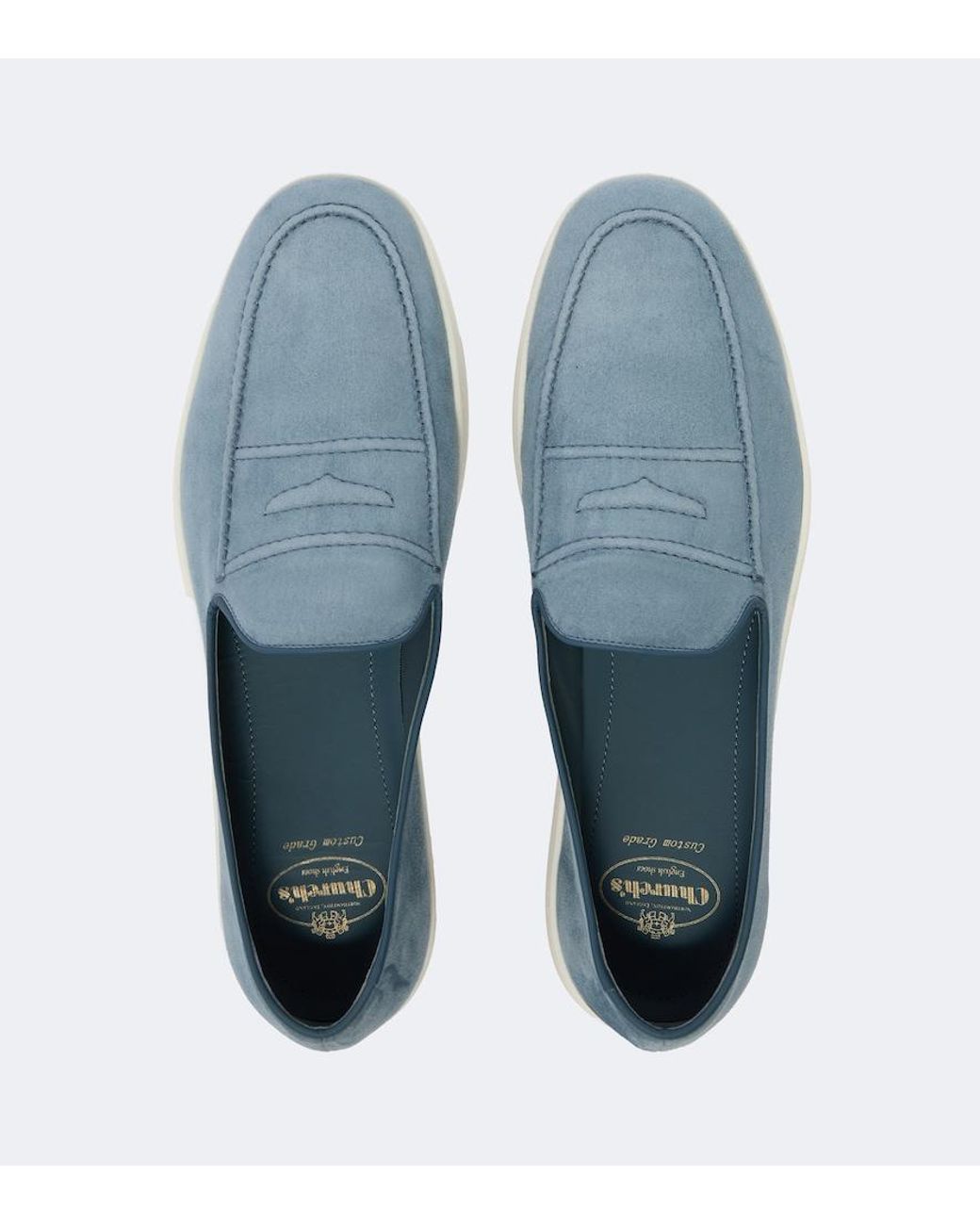 Church's Blue Pebbles Suede Penny Loafers for men