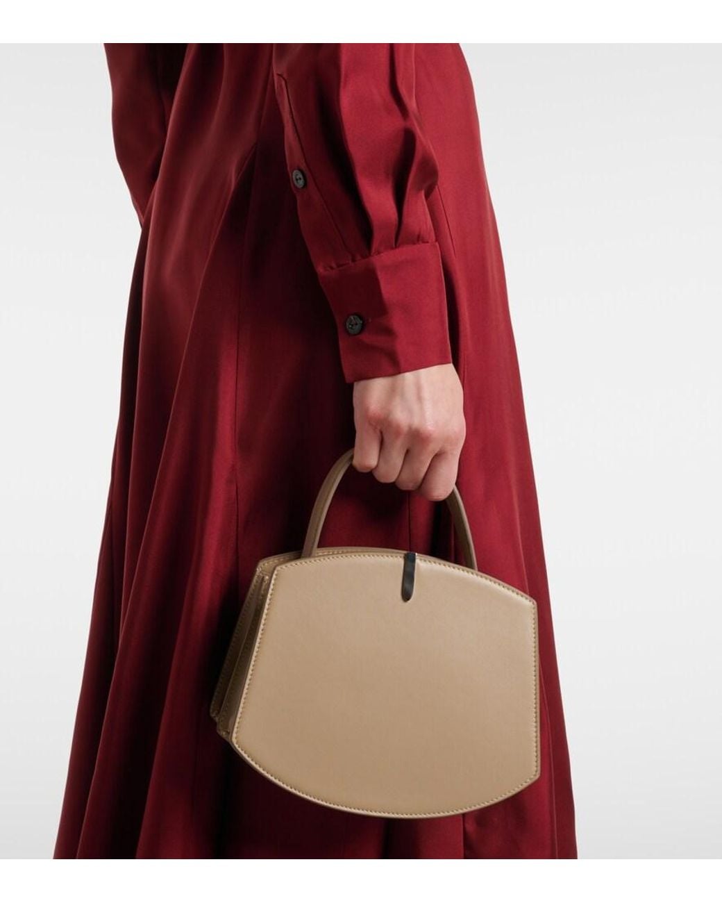 Emilia Wickstead Red Riko Belted Silk Twill Shirt Dress