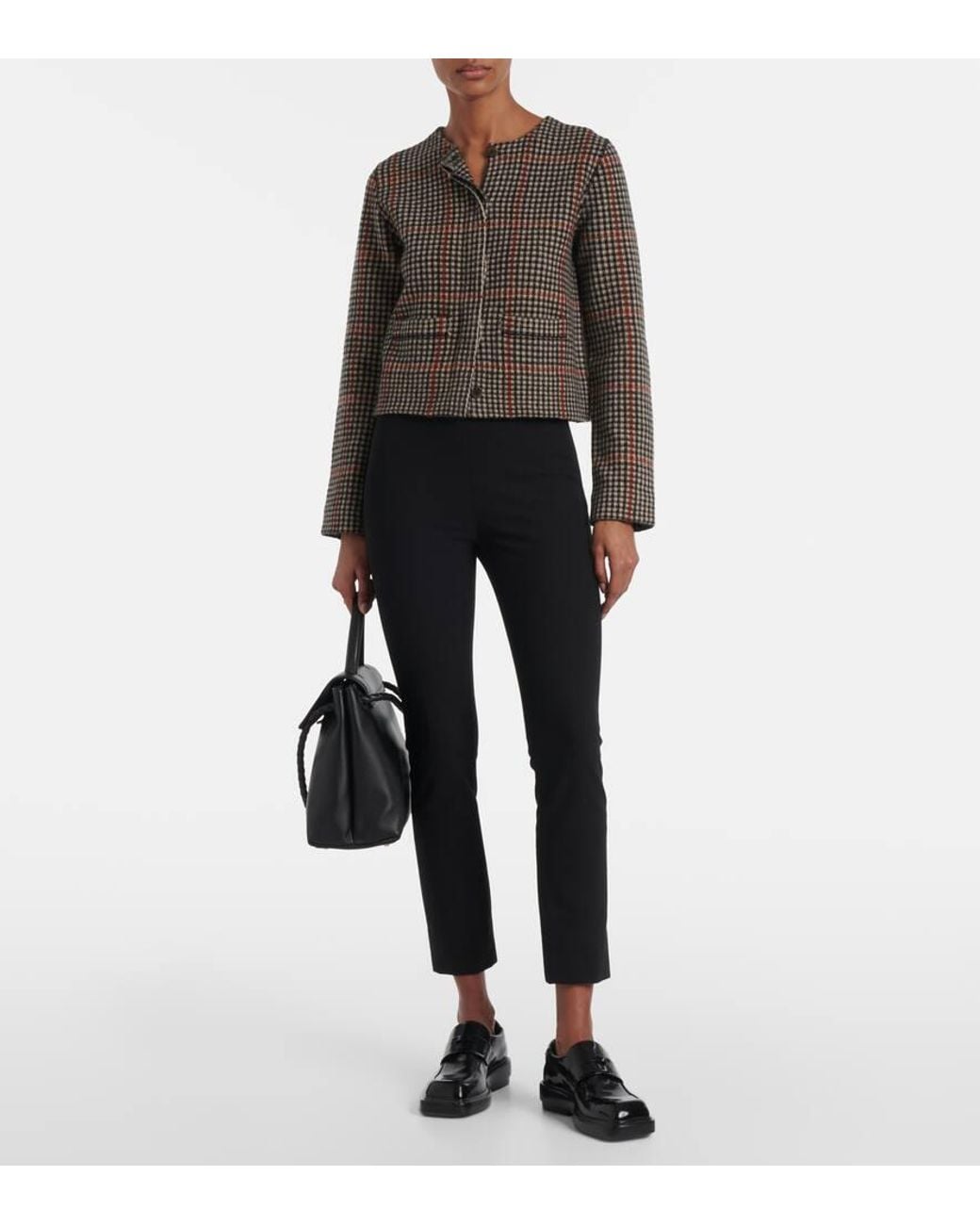 Vince Black Checked Wool Cardigan