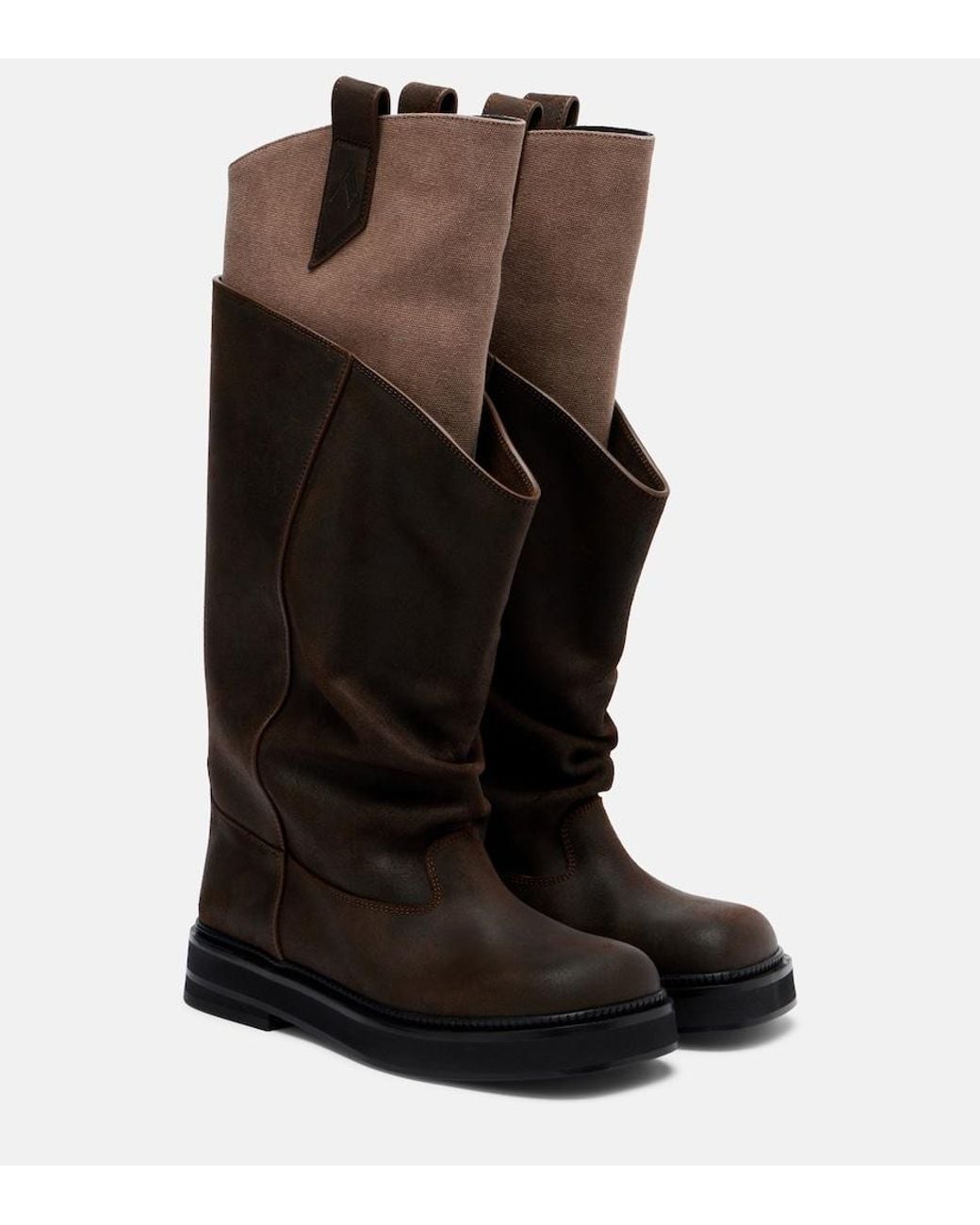 The Attico Black Robin Passeggiata Leather Combat Boots