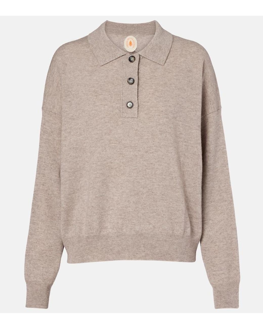 Jardin Des Orangers Natural Wool And Cashmere Polo Sweater
