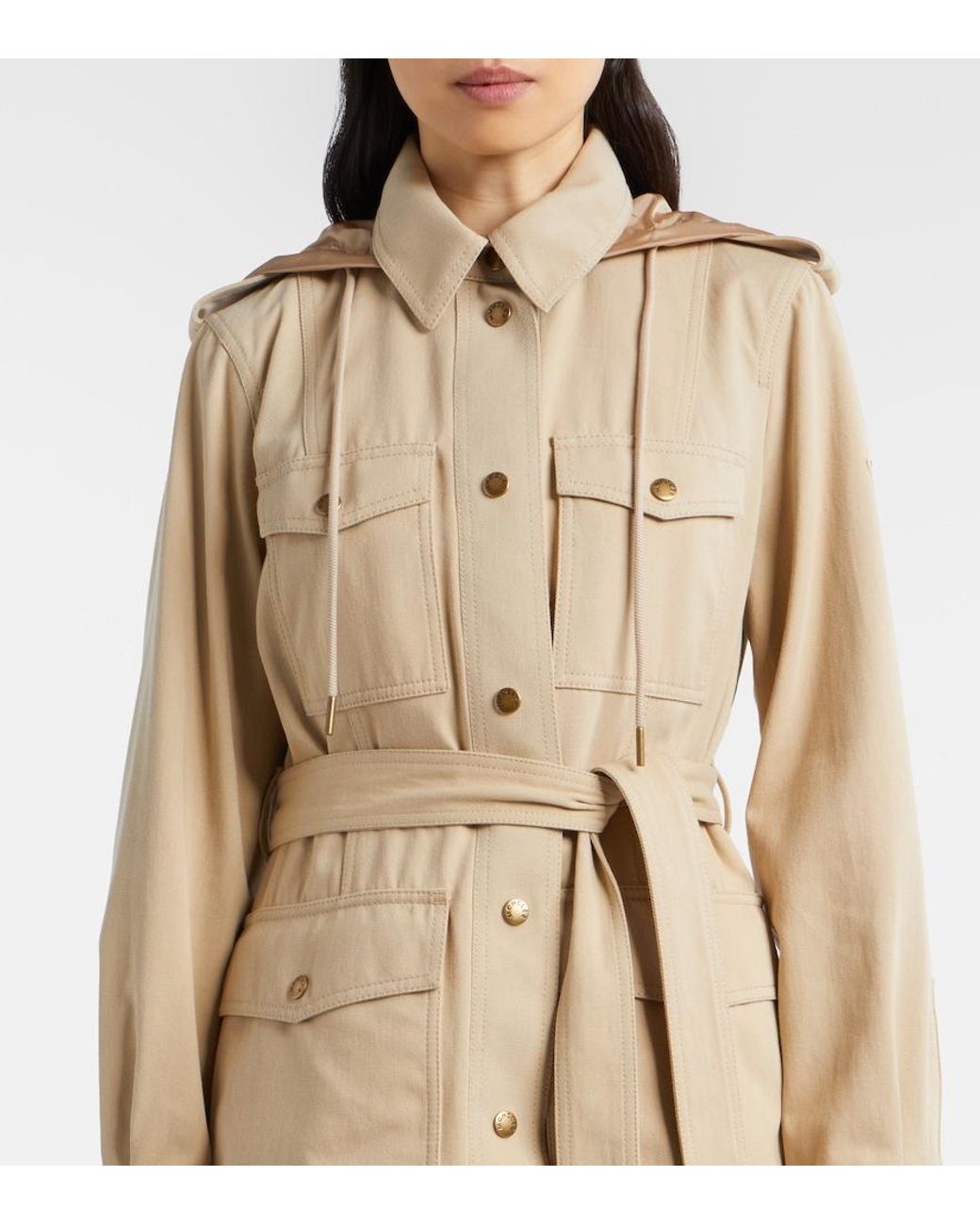 Moncler Natural Centaurea Belted Field Jacket