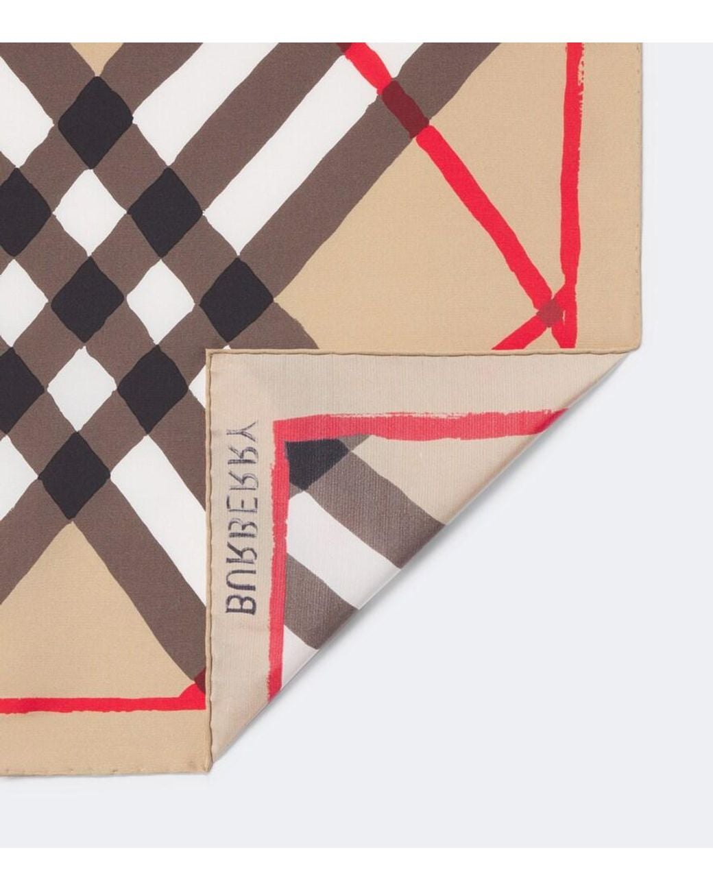 Burberry Pink Check Silk Poplin Scarf