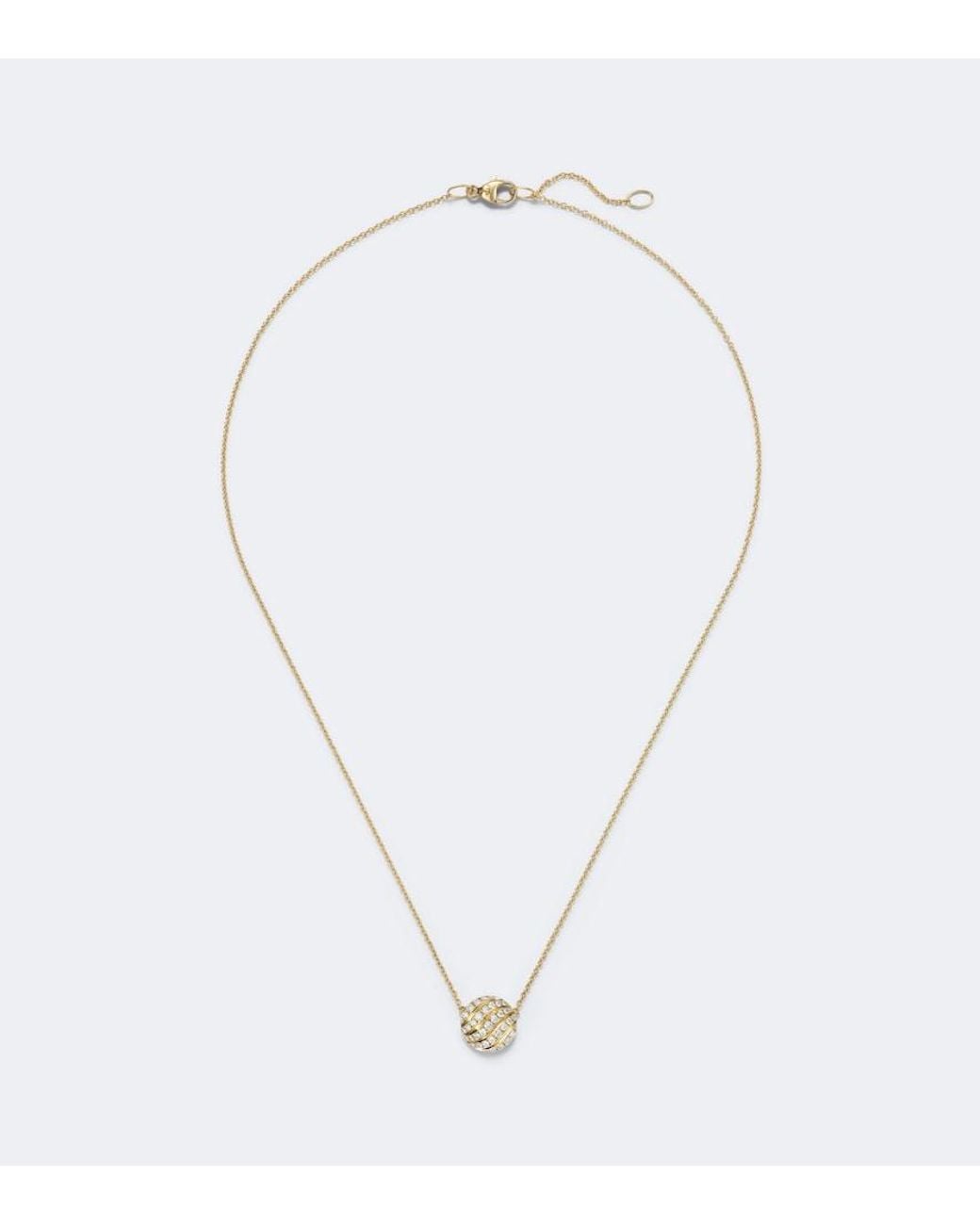 David Yurman White Sculpted Cable 18Kt Pendant Necklace With Diamonds