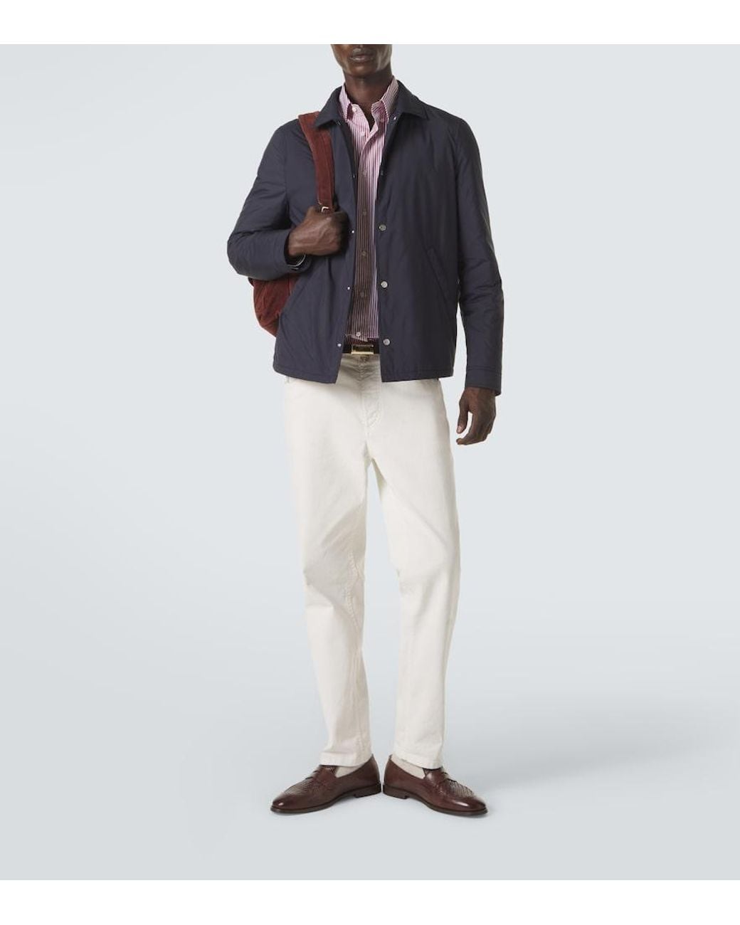 Brunello Cucinelli Blue Technical Jacket for men