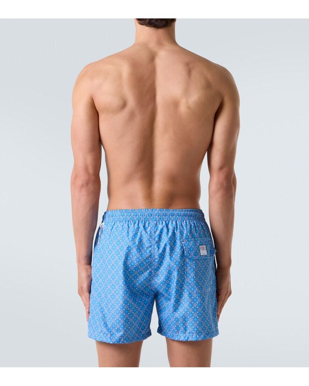 Fedeli Blue Madeira Floral Swim Trunks for men