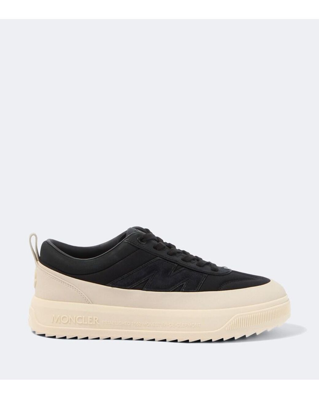 Moncler Black Altive Leather-Trimmed Sneakers for men