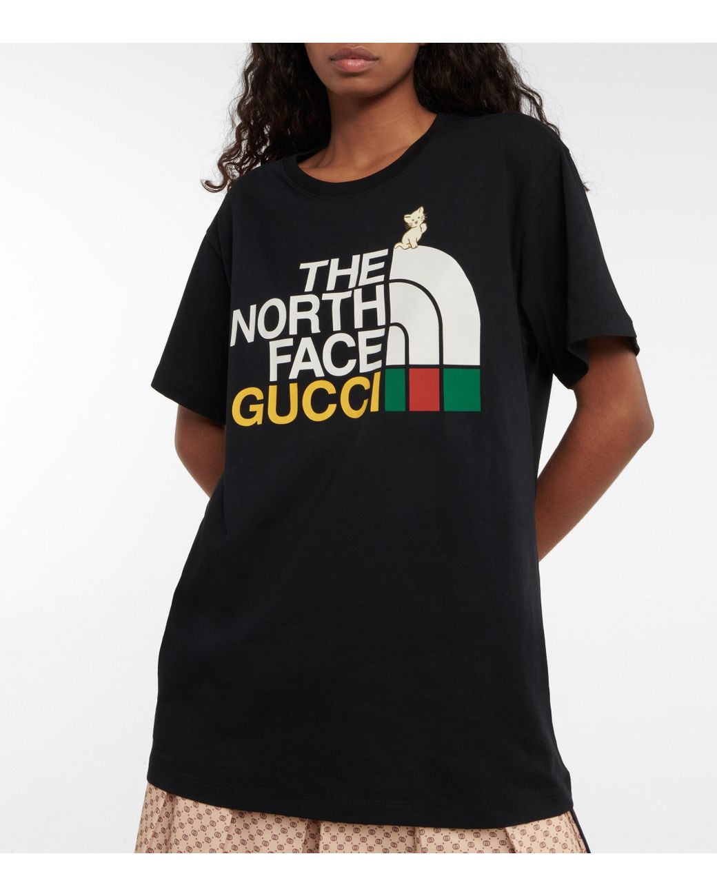 X The North Face - T-shirt in cotone di Gucci in Nero | Lyst