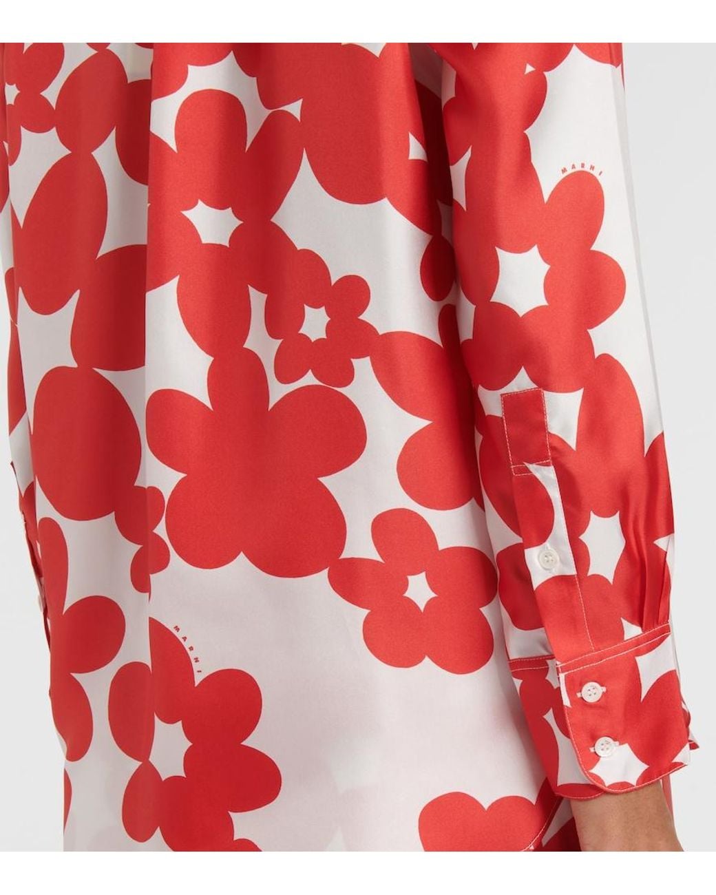 Marni Red Printed Silk Shirt