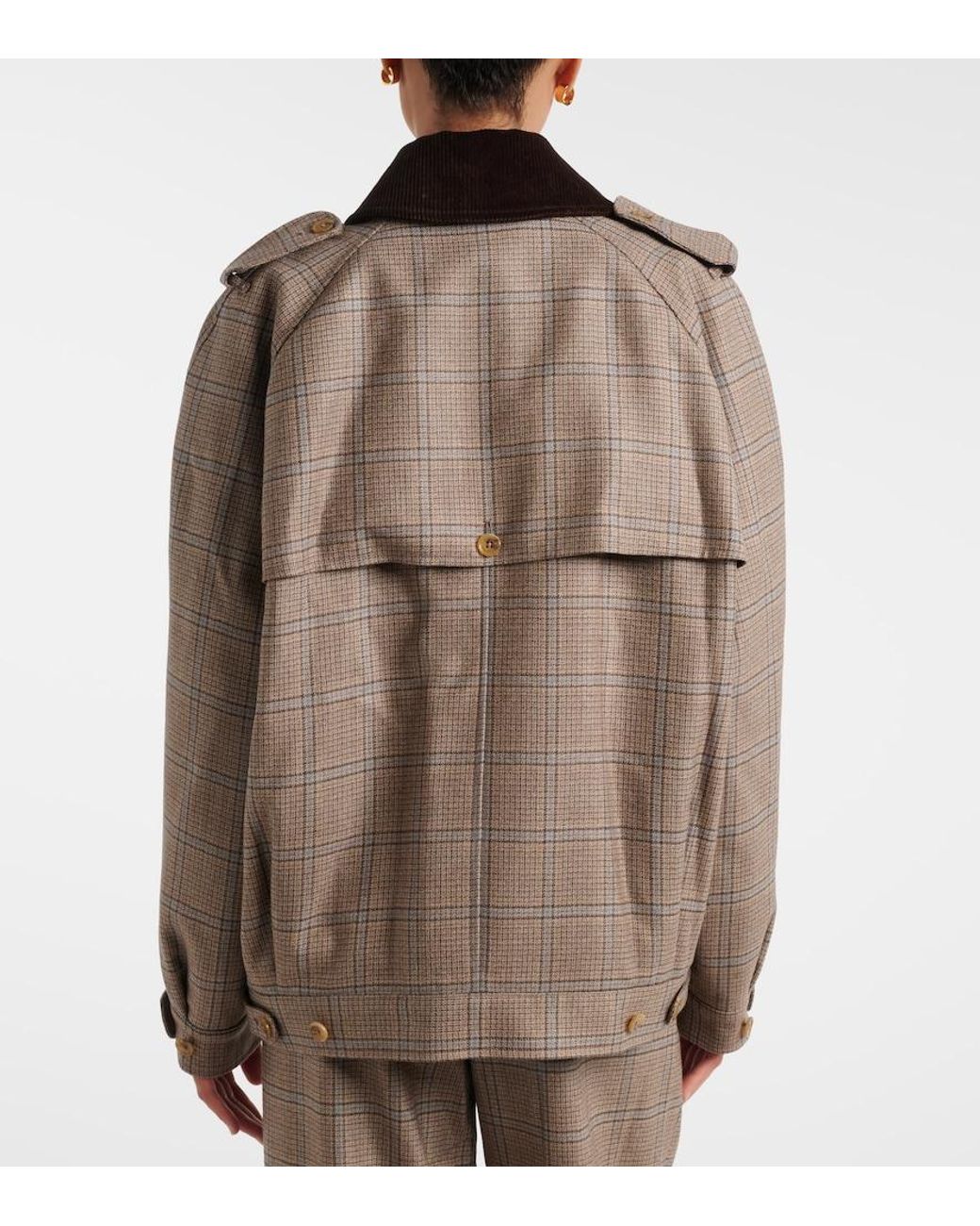 Blazé Milano Brown Chausie Checked Virgin Wool Jacket