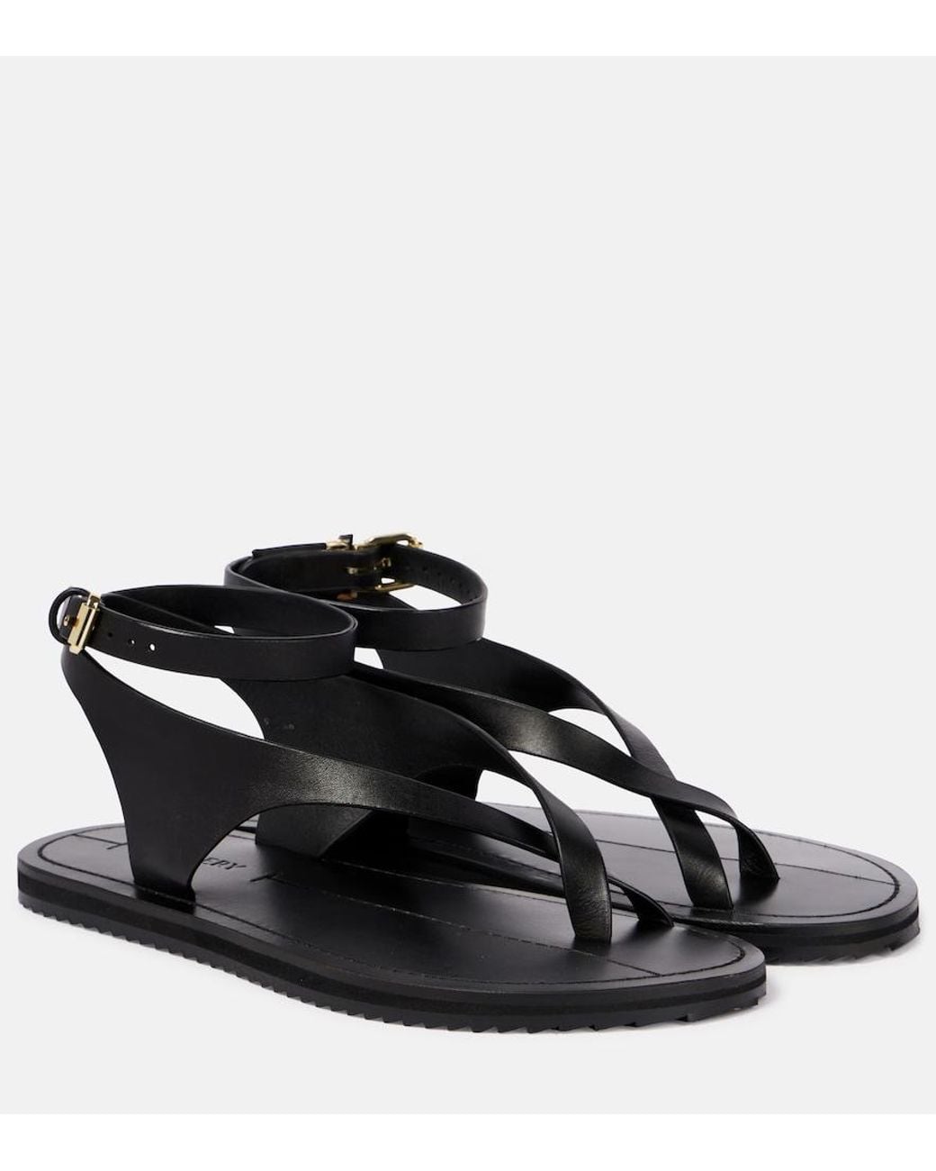 A.Emery Black Millar Leather Sandals