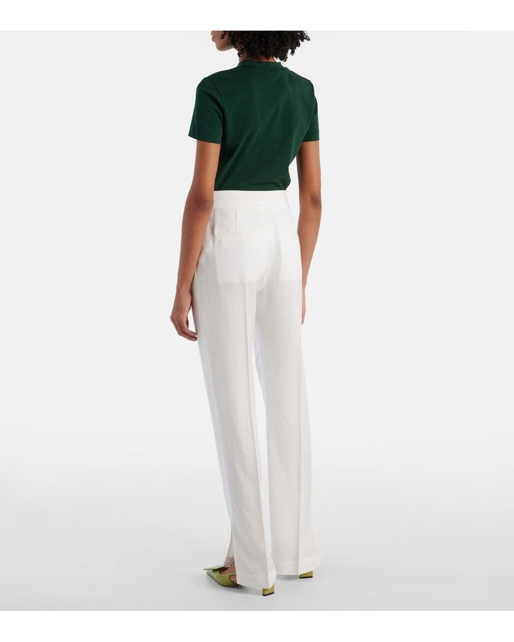 Jacquemus White Tibau High-Rise Canvas Slim Pants
