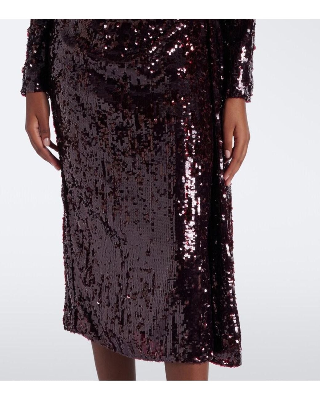 Erdem Floral-Applique Gathered Sequined Midi Dress