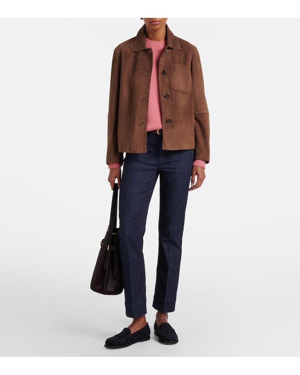 Max Mara Blue Diana Cotton-Blend Slim Pants