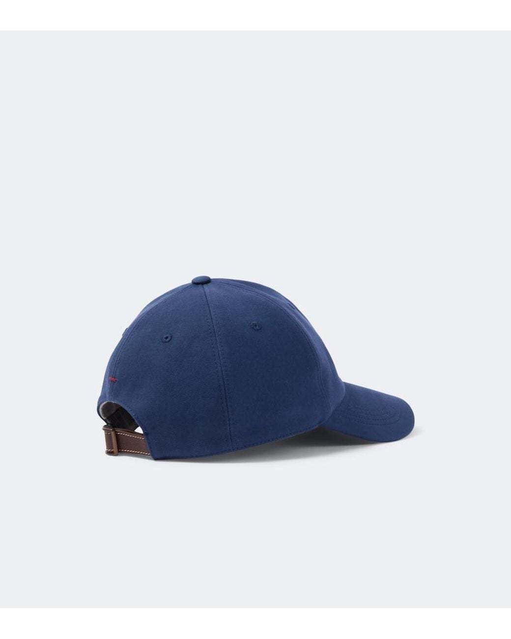 Brunello Cucinelli Blue Logo Cotton Canvas Baseball Cap for men