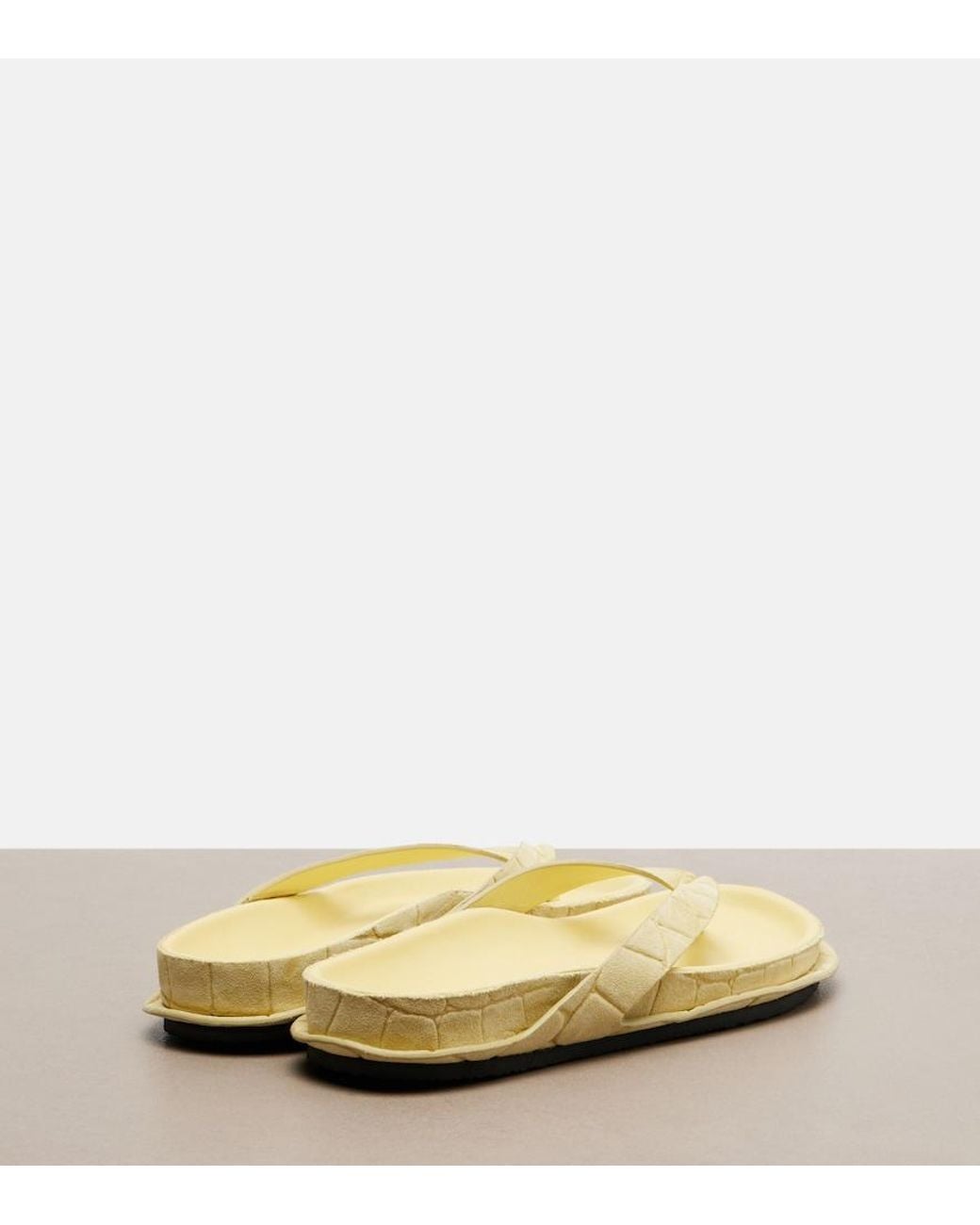 Jacquemus Yellow Tatanes Suede Thong Sandals
