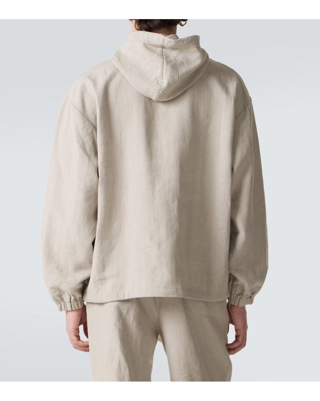 STÒFFA Gray Hooded Linen Jacket for men