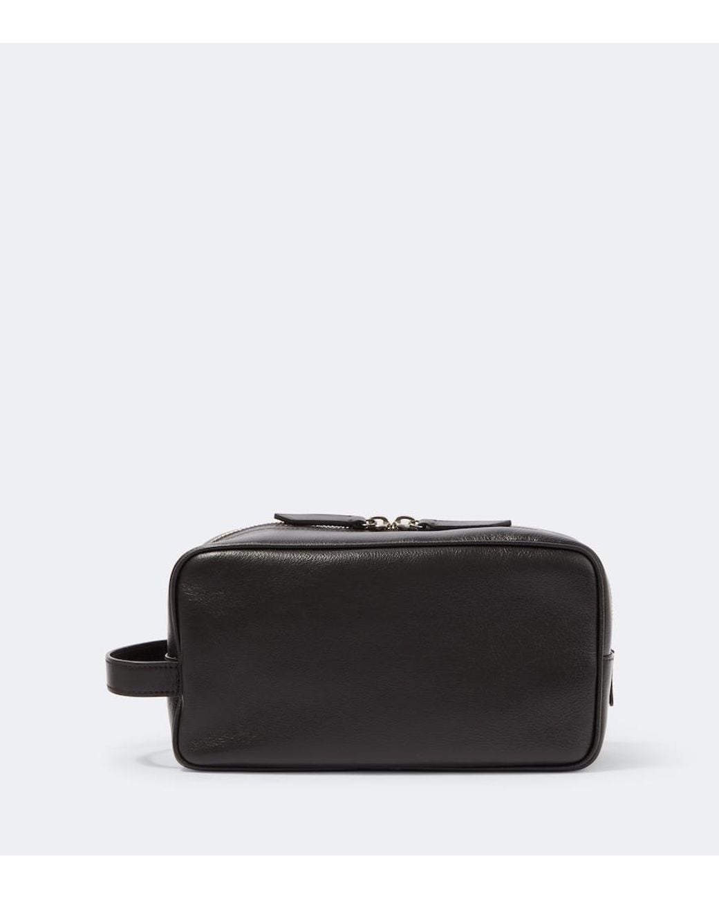 Metier Black Leather Toiletry Bag for men