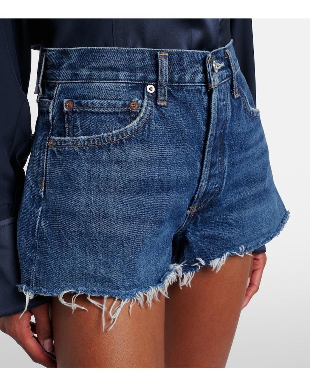 Agolde Blue Parker Denim Shorts