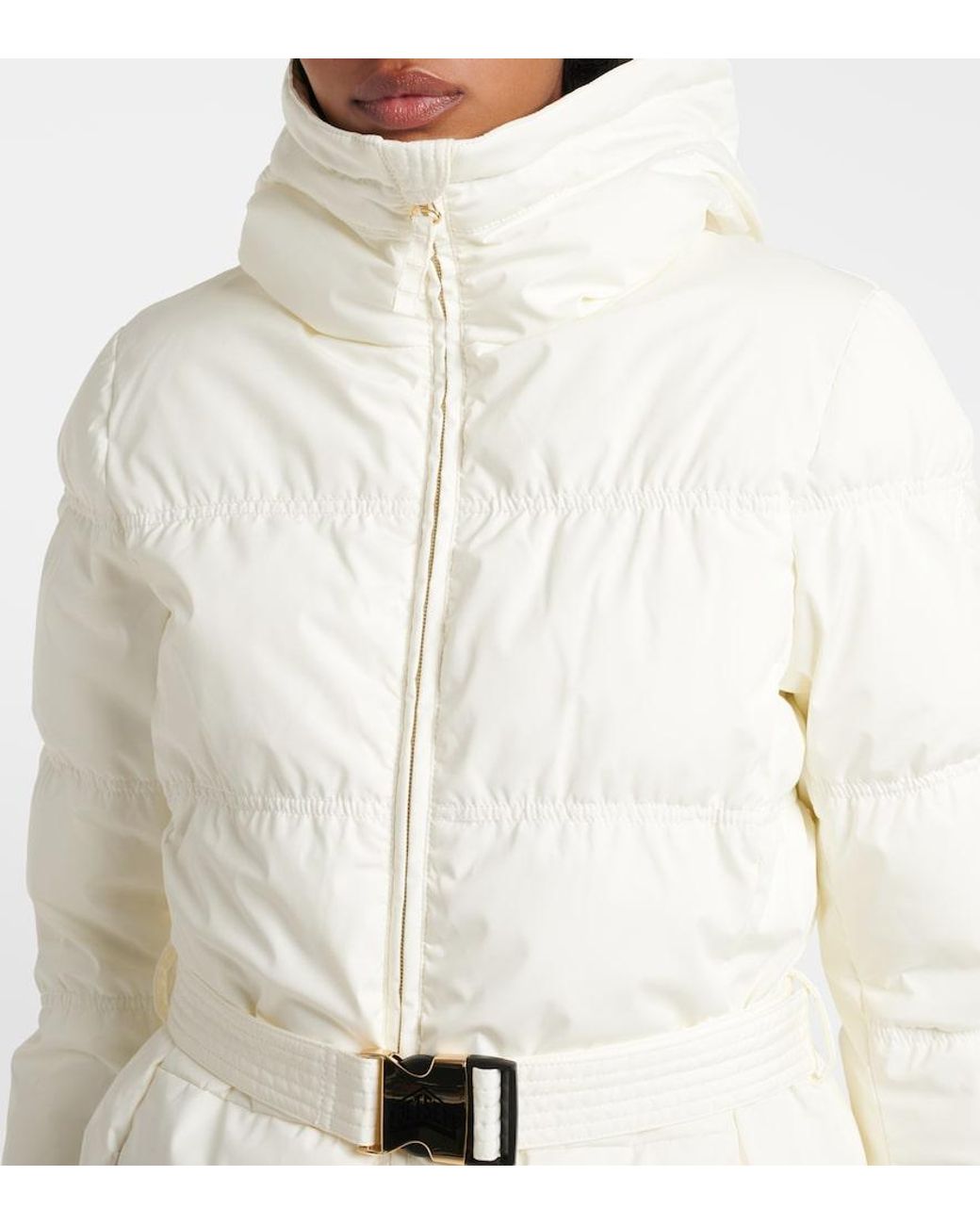 Jet Set White Chamonix Belted Ski Jacket