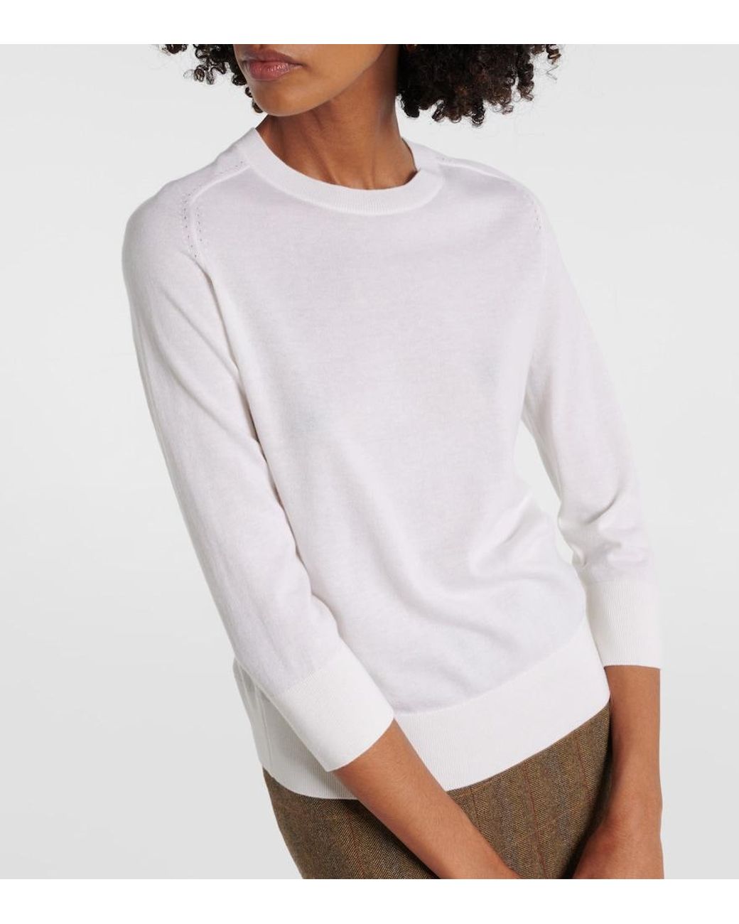 Loro Piana White Piuma Cashmere Sweater