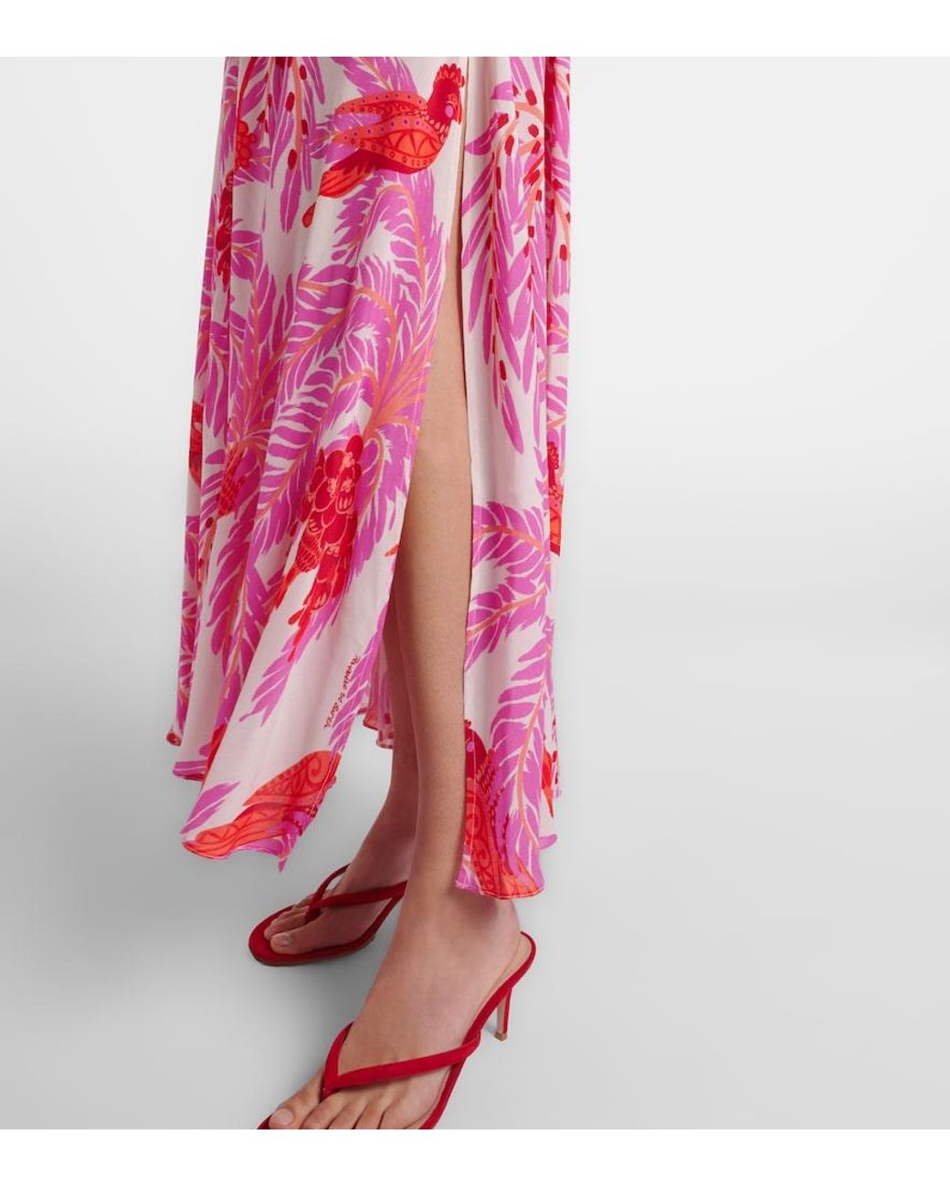 Poupette Pink Havana Crochet-Trimmed Floral Maxi Dress