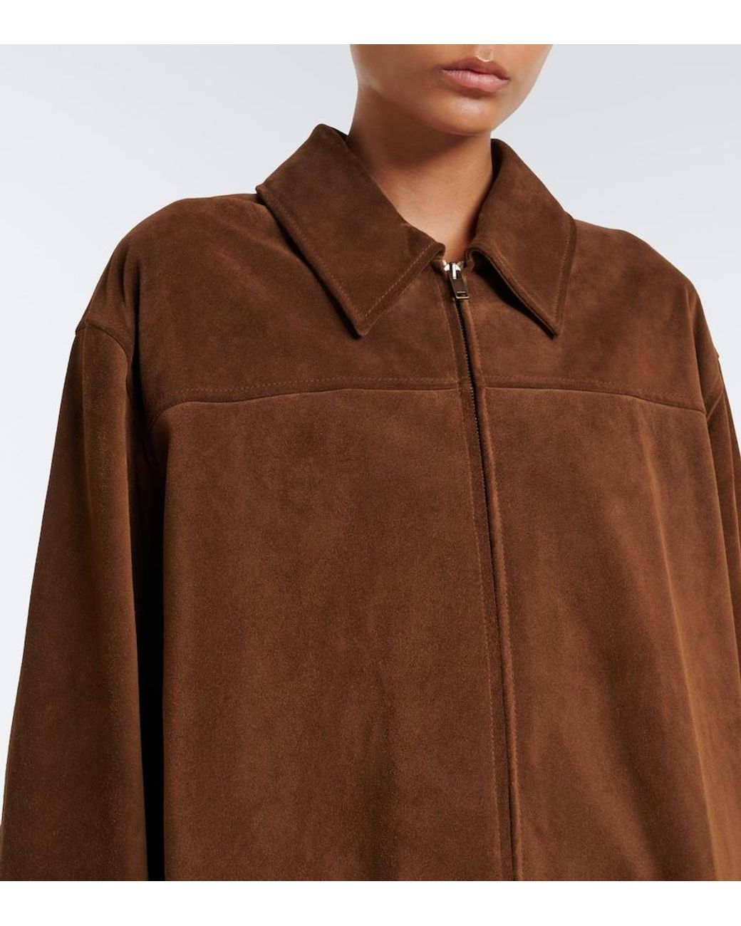 The Row Brown Dakara Suede Coat