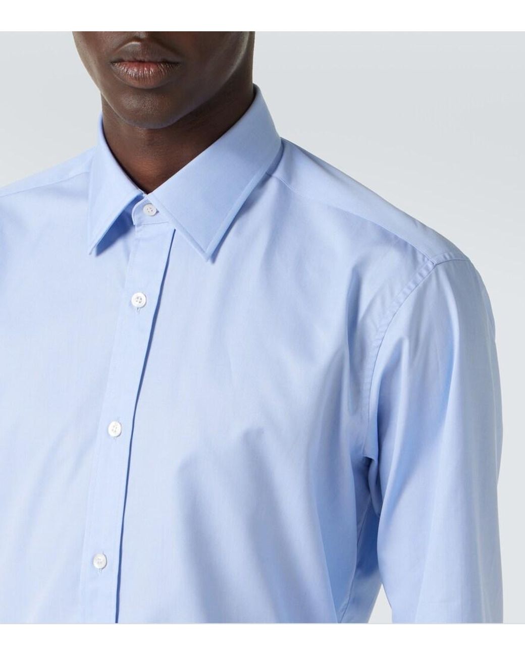 Charvet Blue Cotton Shirt for men