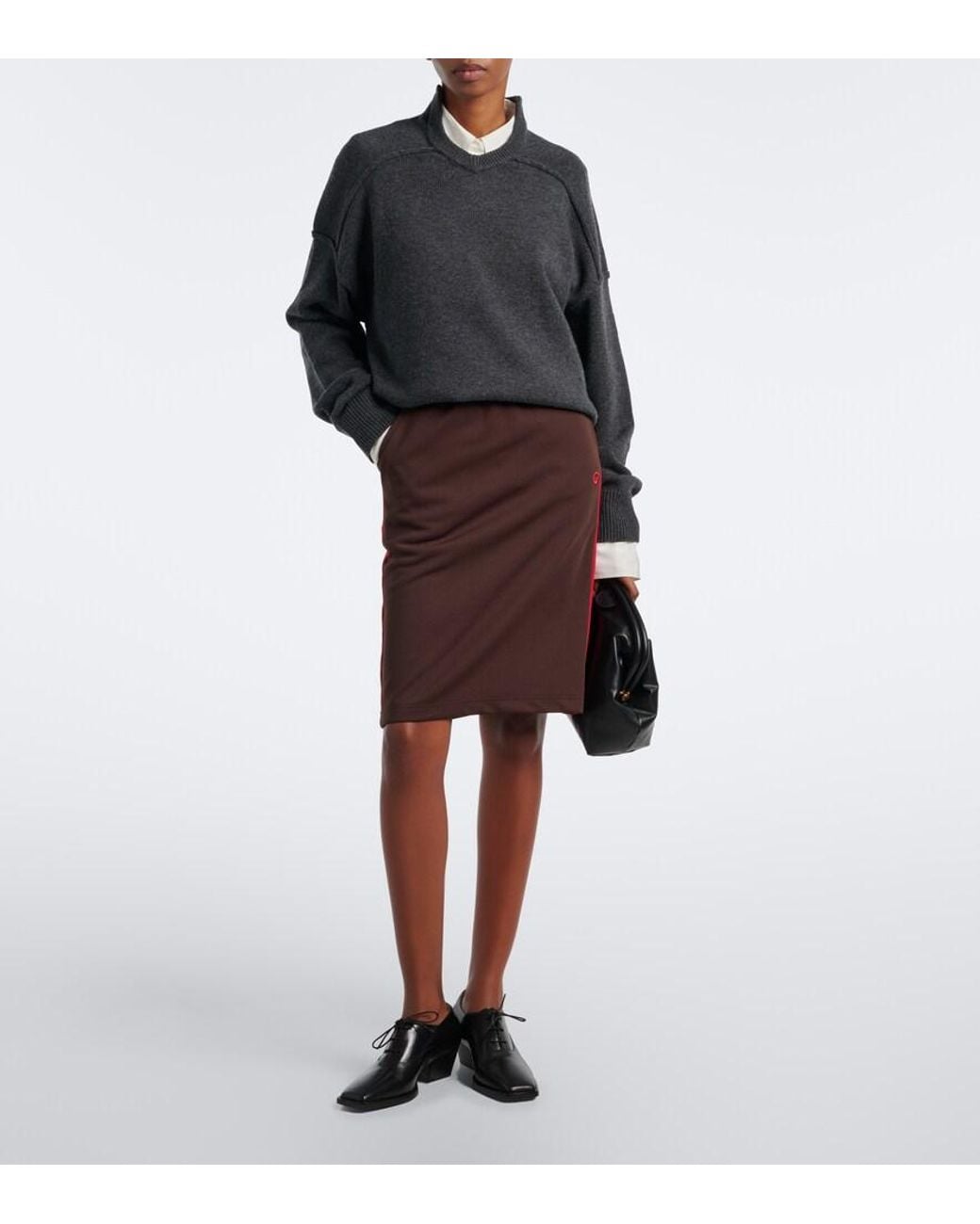 Coperni Brown Jersey Midi Skirt
