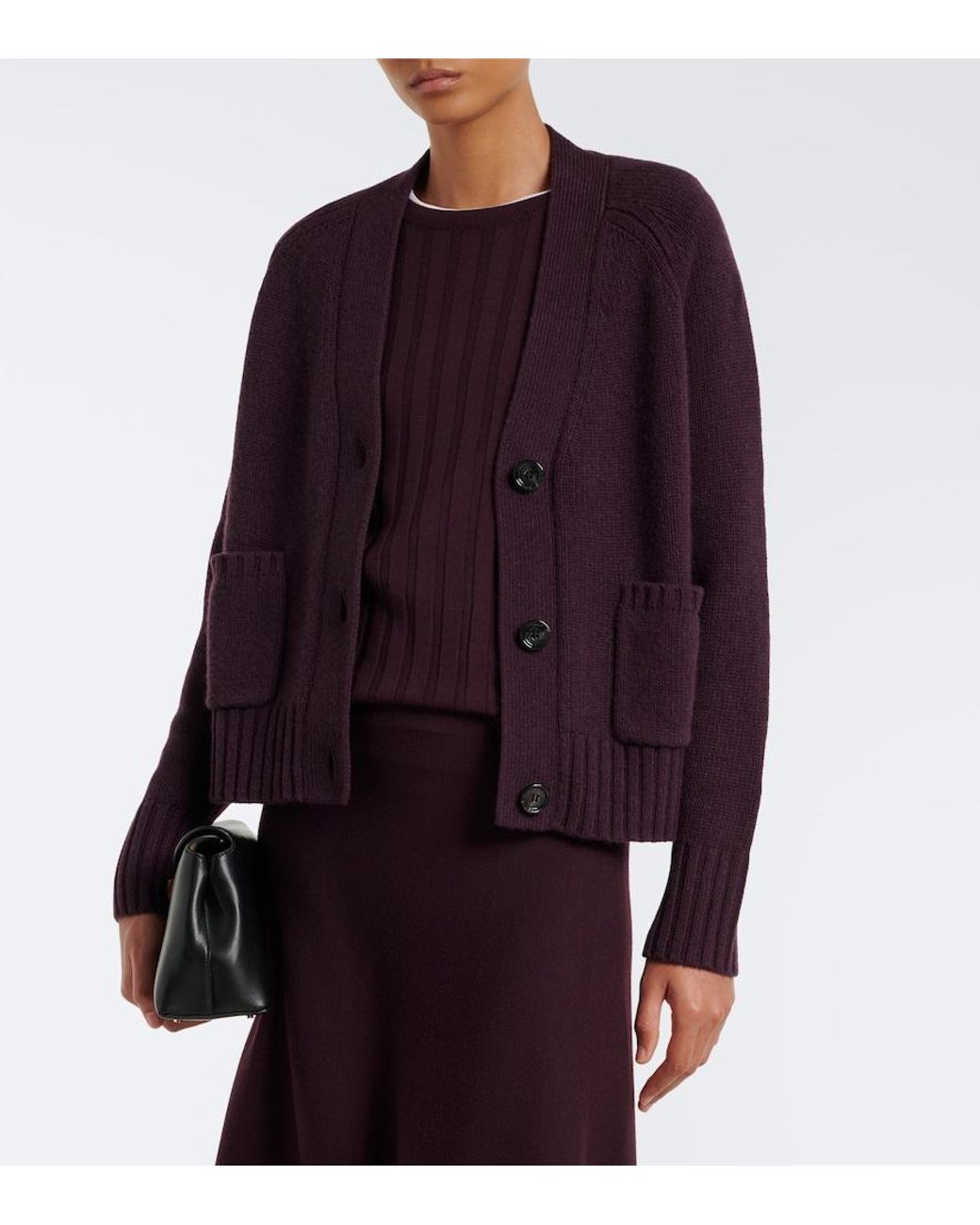 Jardin Des Orangers Purple Virgin Wool And Cashmere Cardigan
