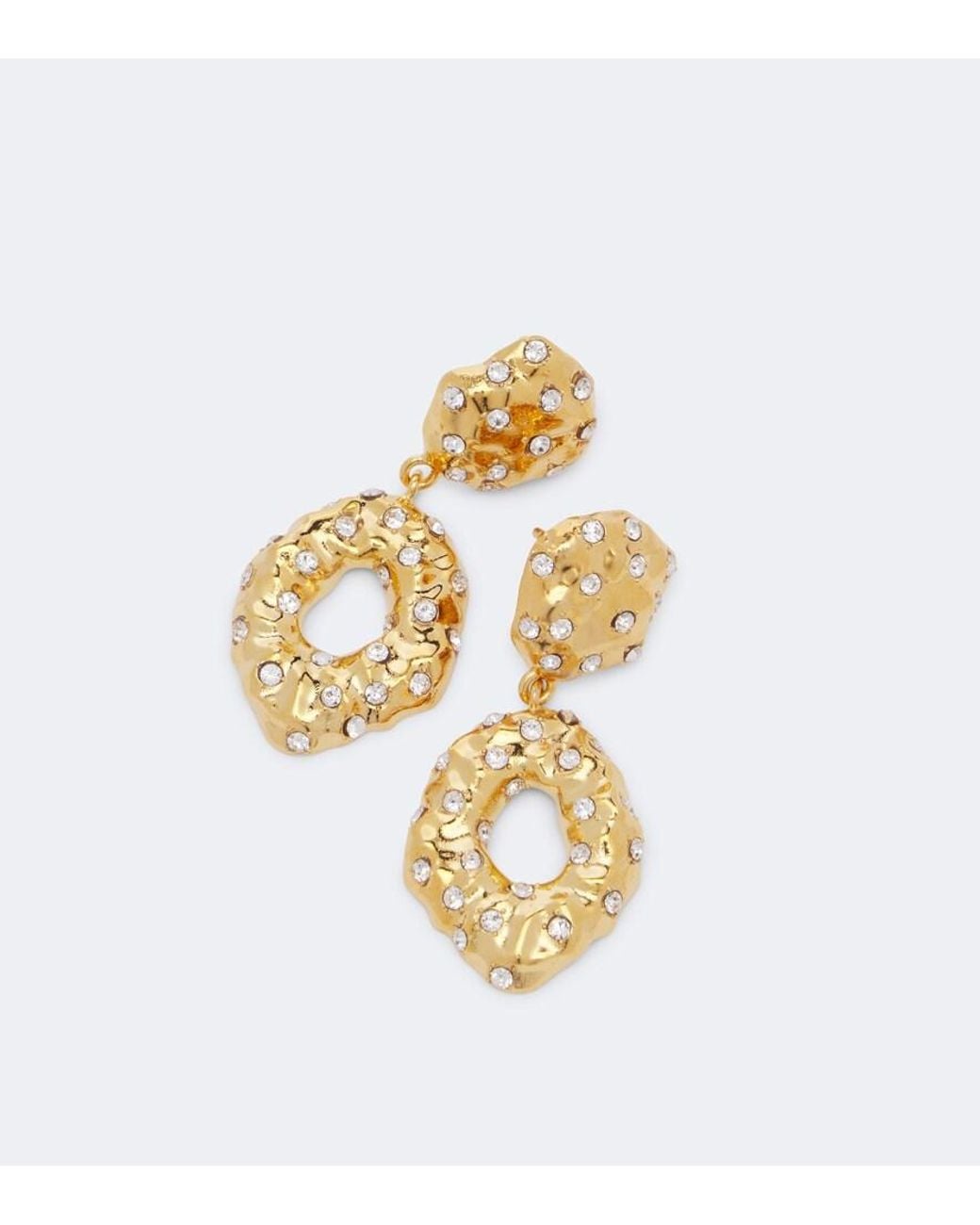 Oscar de la Renta Metallic Crystal-Embellished Drop Earrings
