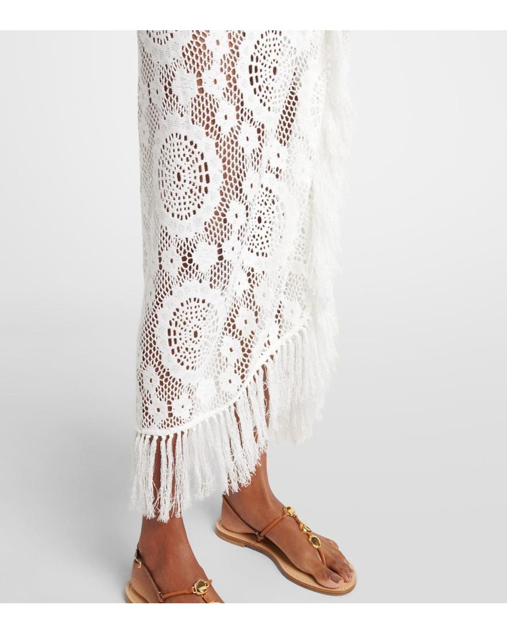 Jonathan Simkhai White Thyri Fringed Beach Cover-Up