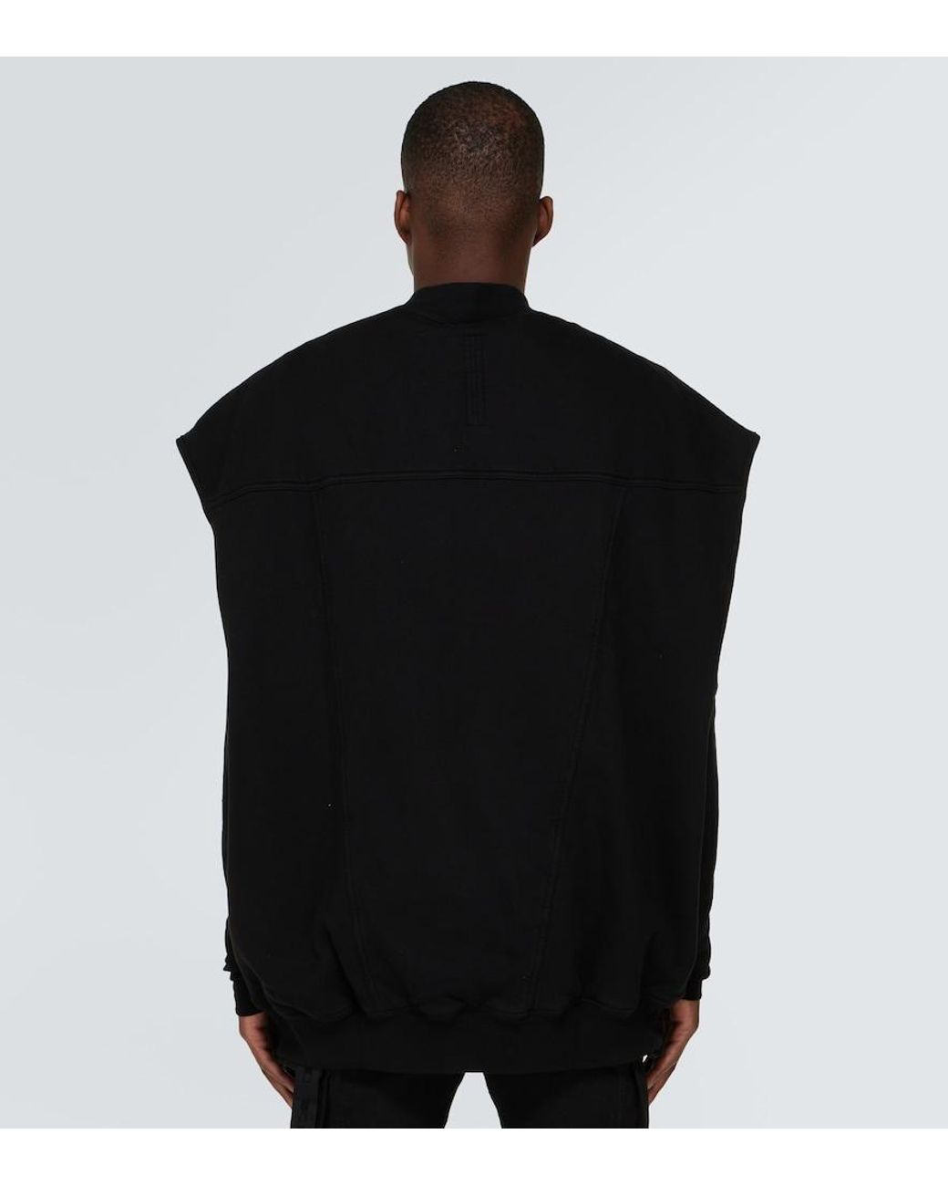 Rick Owens Black Oversized Cotton Jersey Vest for men
