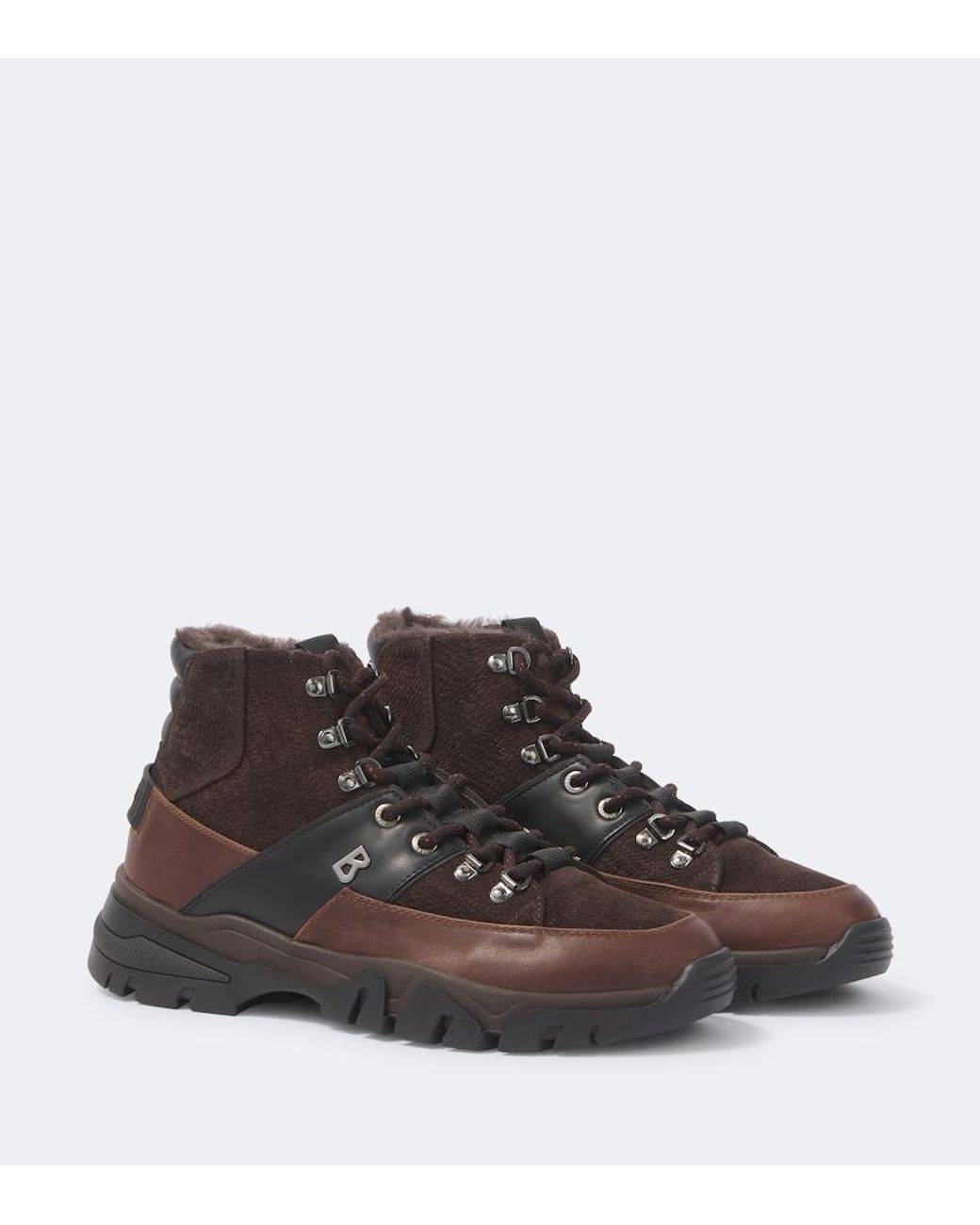 Bogner Brown Copper Mountain Suede Lace-Up Boots for men