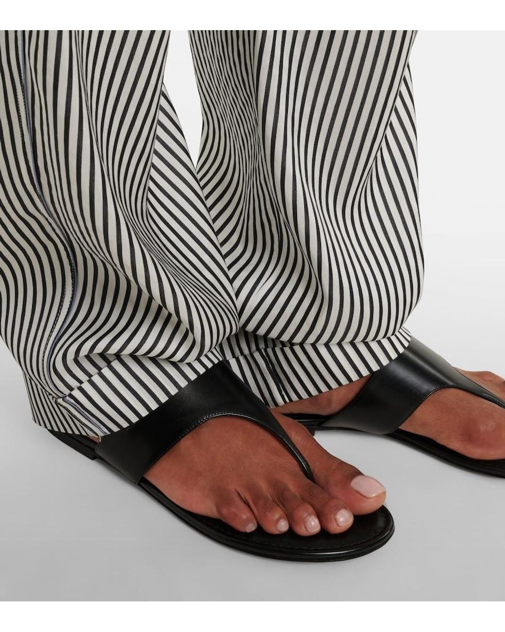 Tom Ford Black Lina Leather Thong Sandals