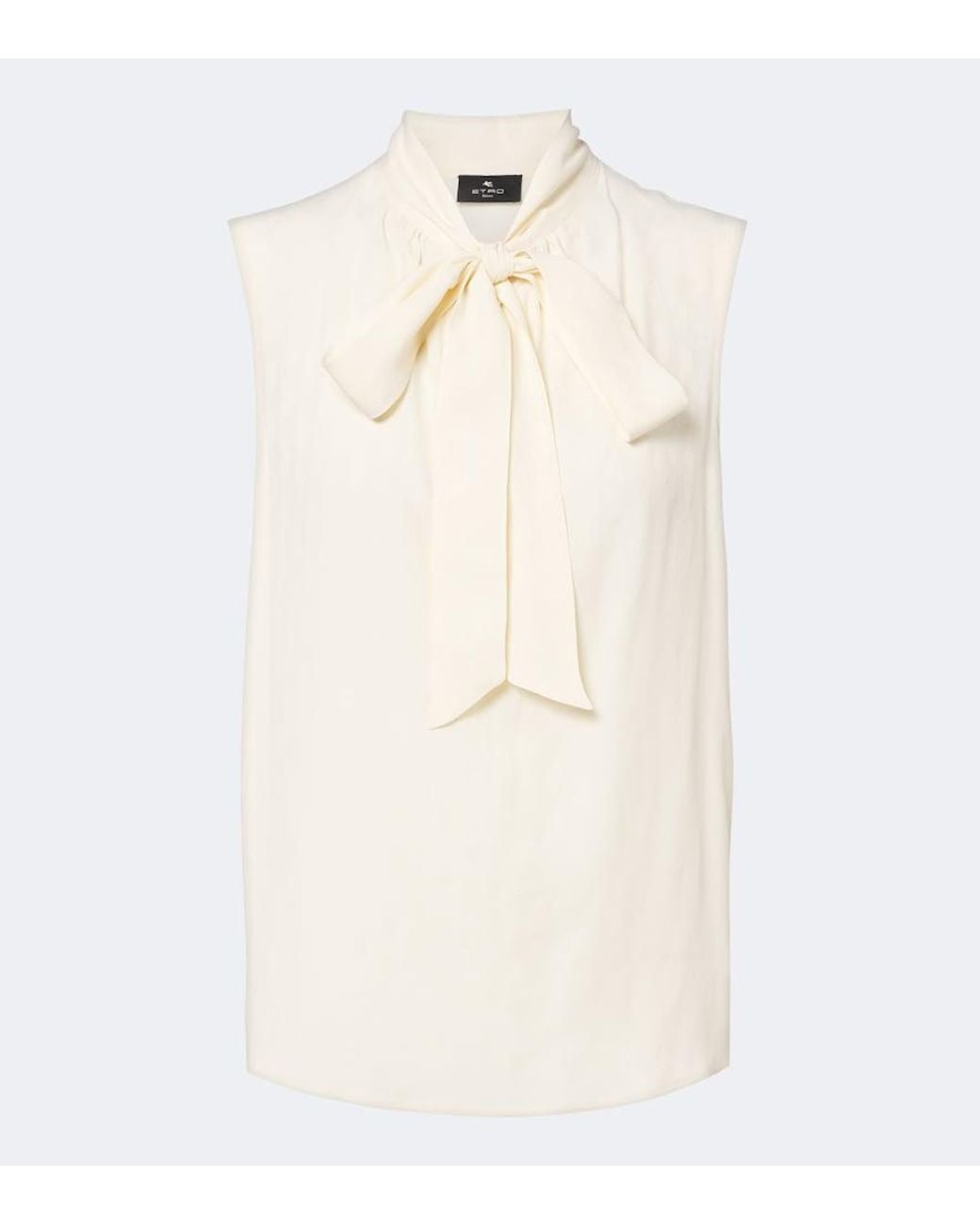 Etro Natural Paisley Jacquard Crepe De Chine Top