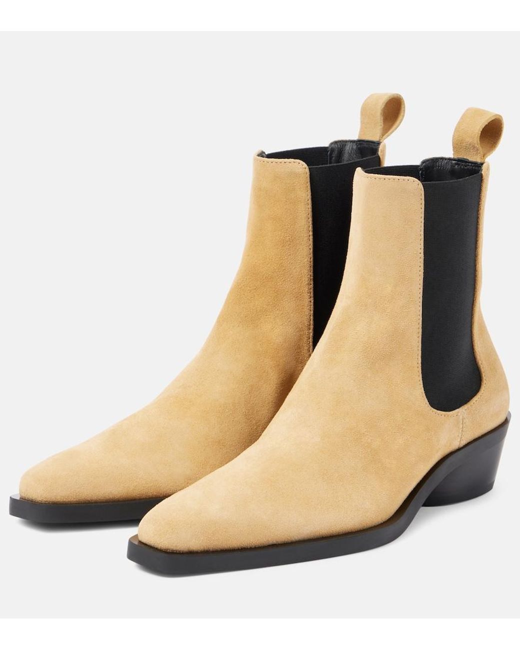 Proenza Schouler Natural Bronco Suede Chelsea Boots