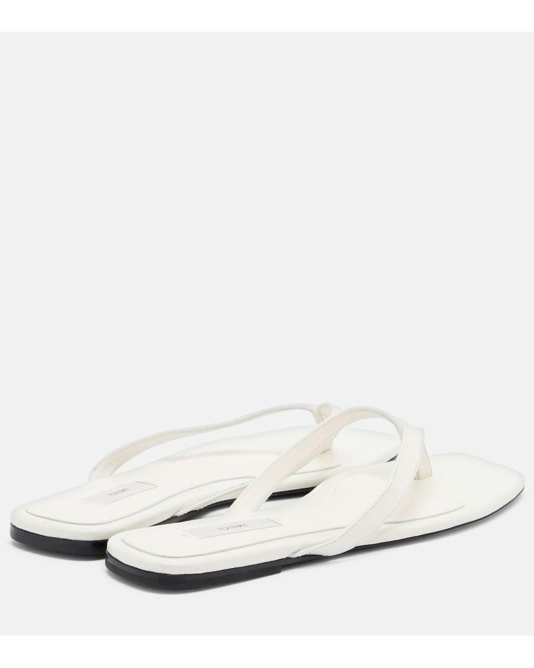 Totême White Leather Thong Sandals