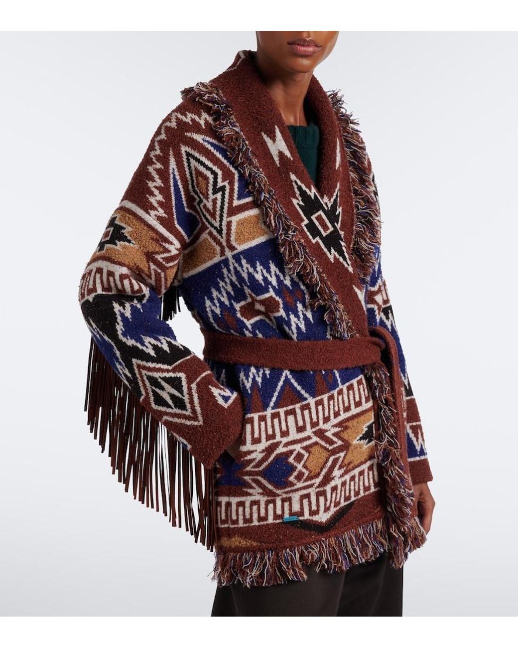 Alanui Brown Amazing Journey Wool-Blend Cardigan