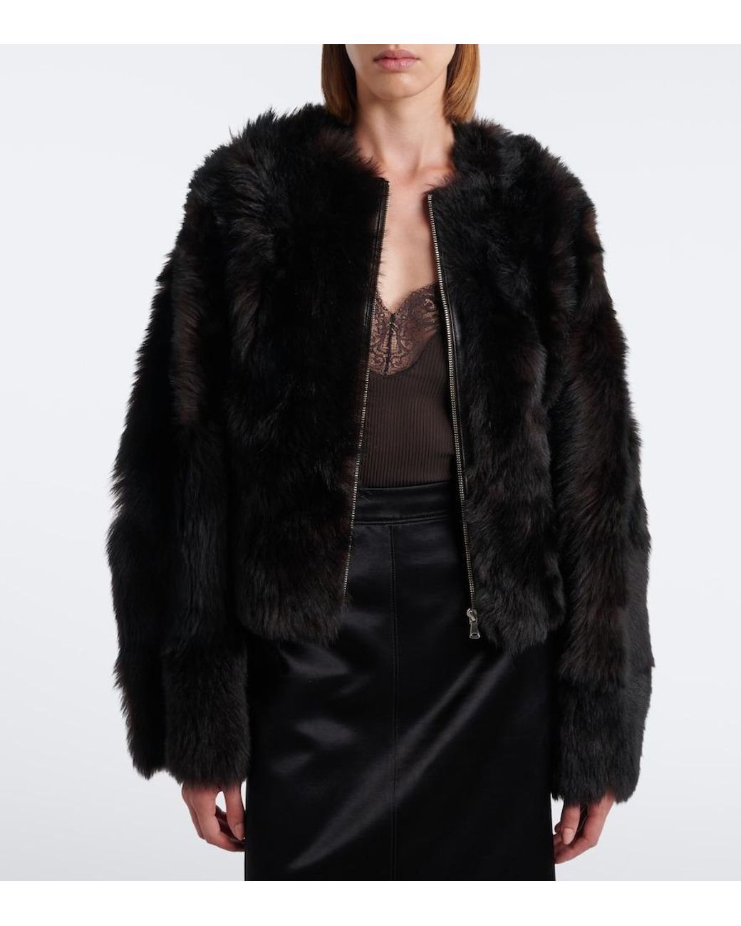 Nour Hammour Black Dianne Shearling Jacket
