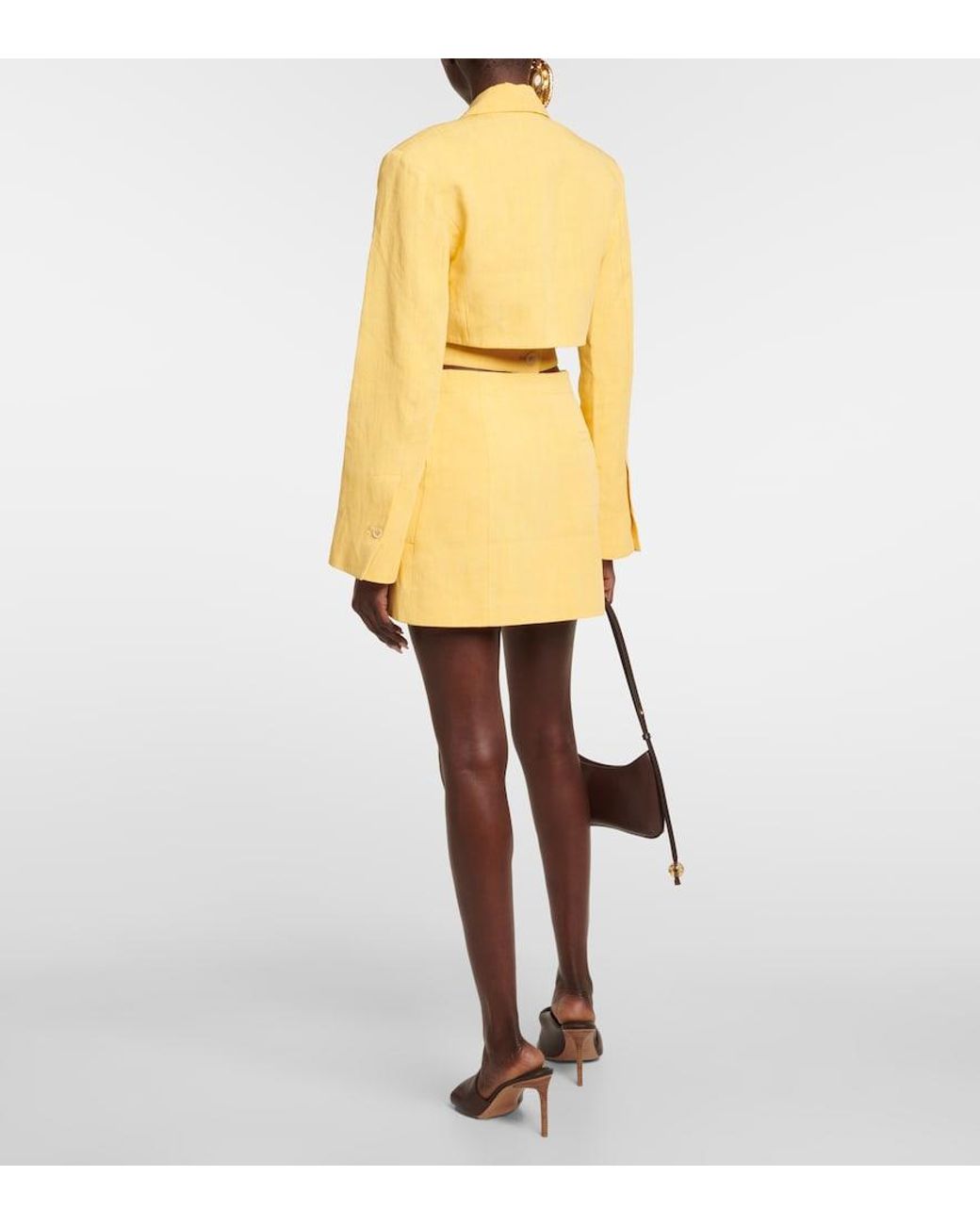 Jacquemus Yellow La Robe Bari Mini Blazer Dress, Brand Size 38 (Us