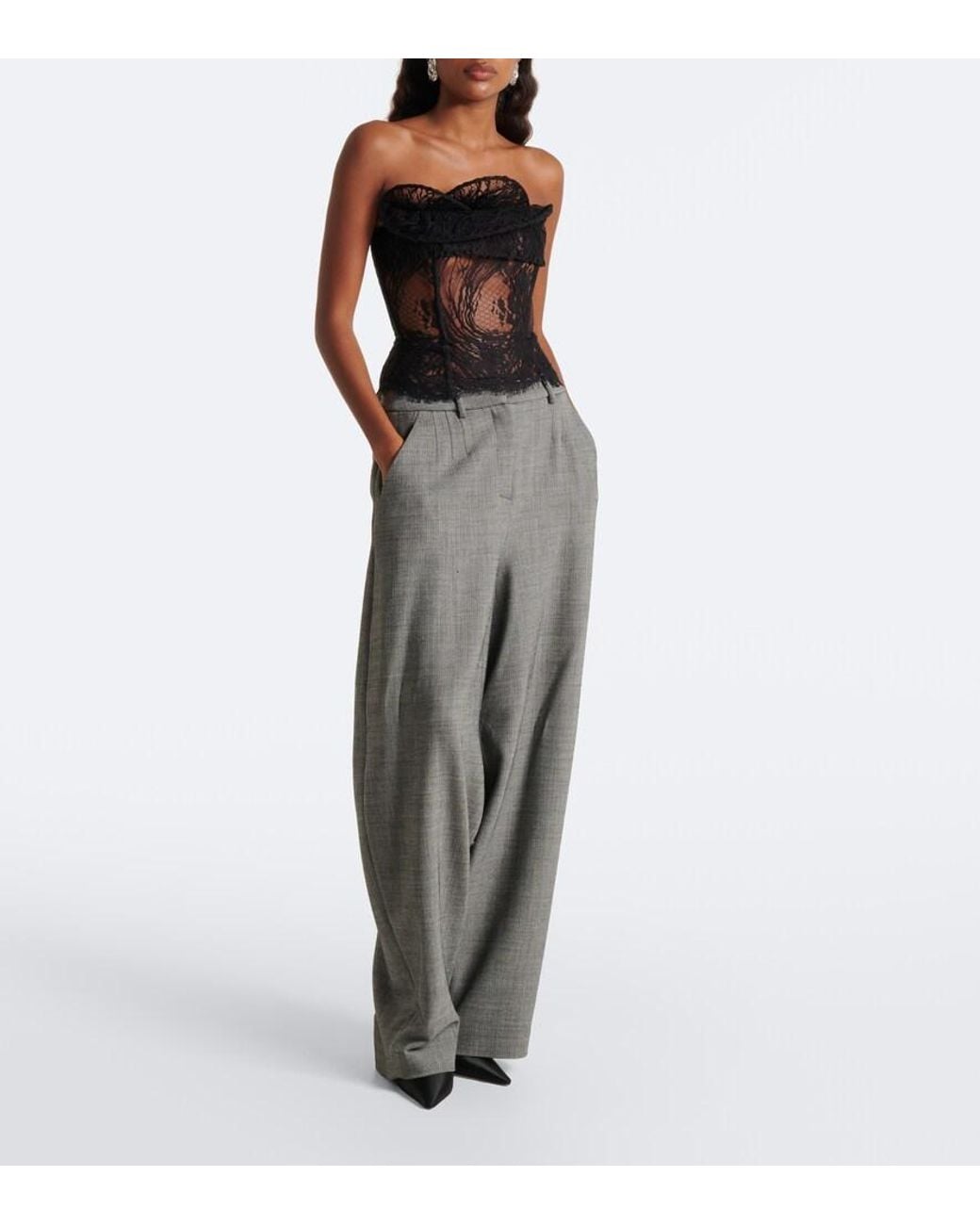 Magda Butrym Black Draped Lace Corset
