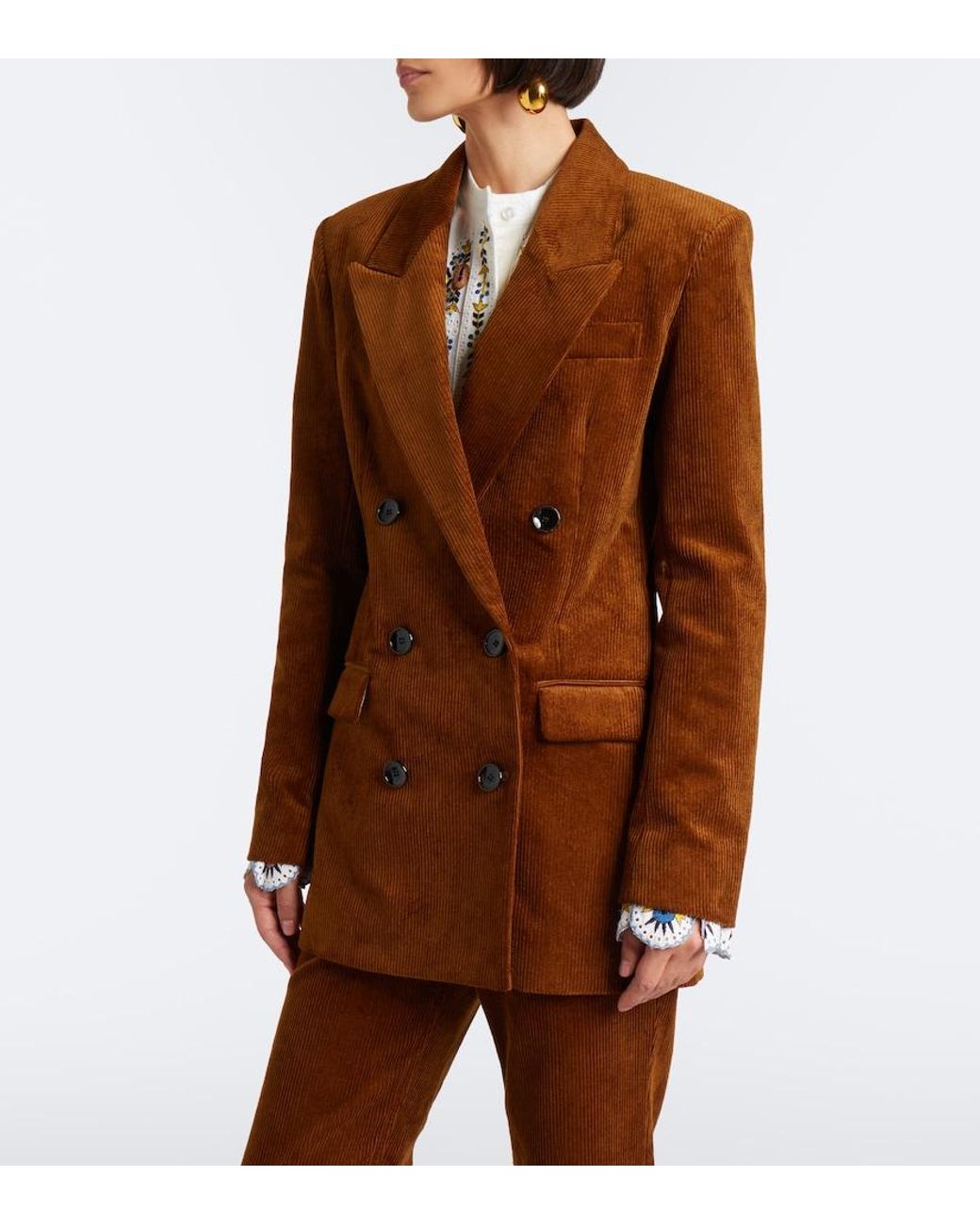Isabel Marant Brown Rasma Cotton And Linen Corduroy Blazer