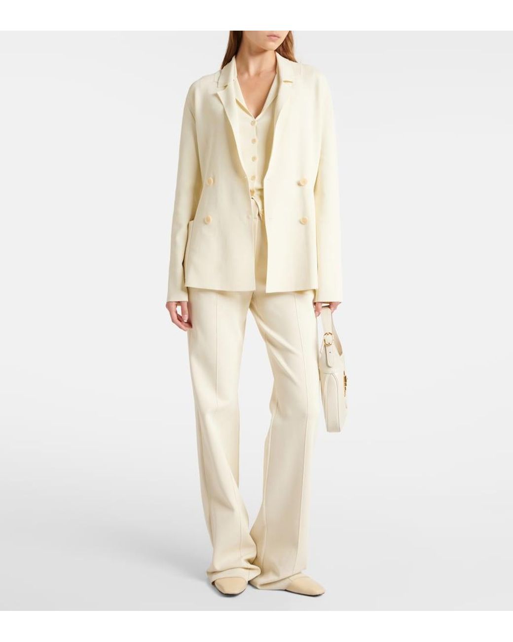Joseph White Milano Mid-Rise Straight Pants