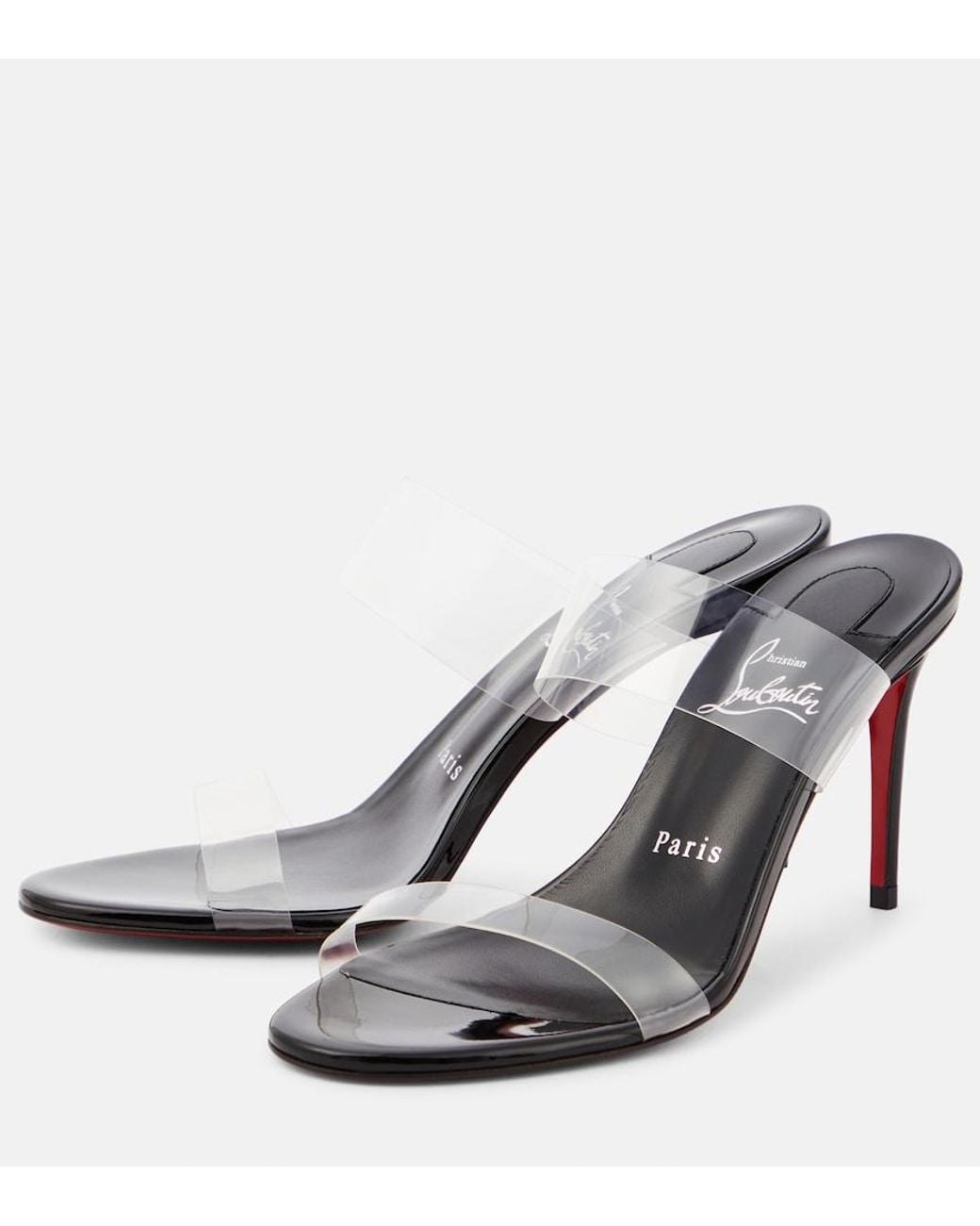 Christian Louboutin White Just Nothing 85 Pvc Mules