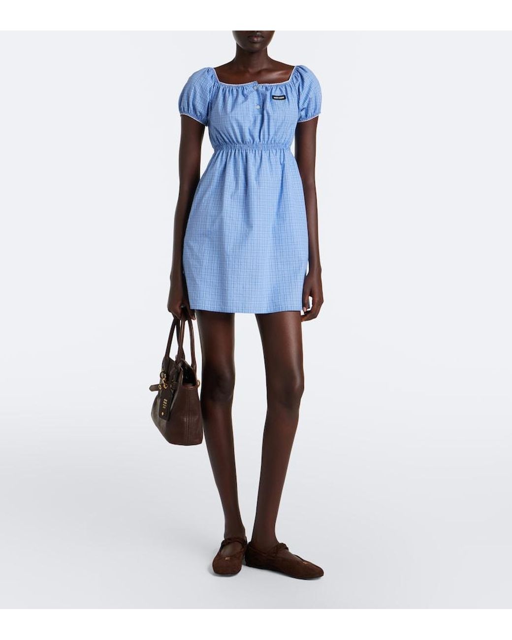 Miu Miu Brown Ruches Suede Mary Jane Flats