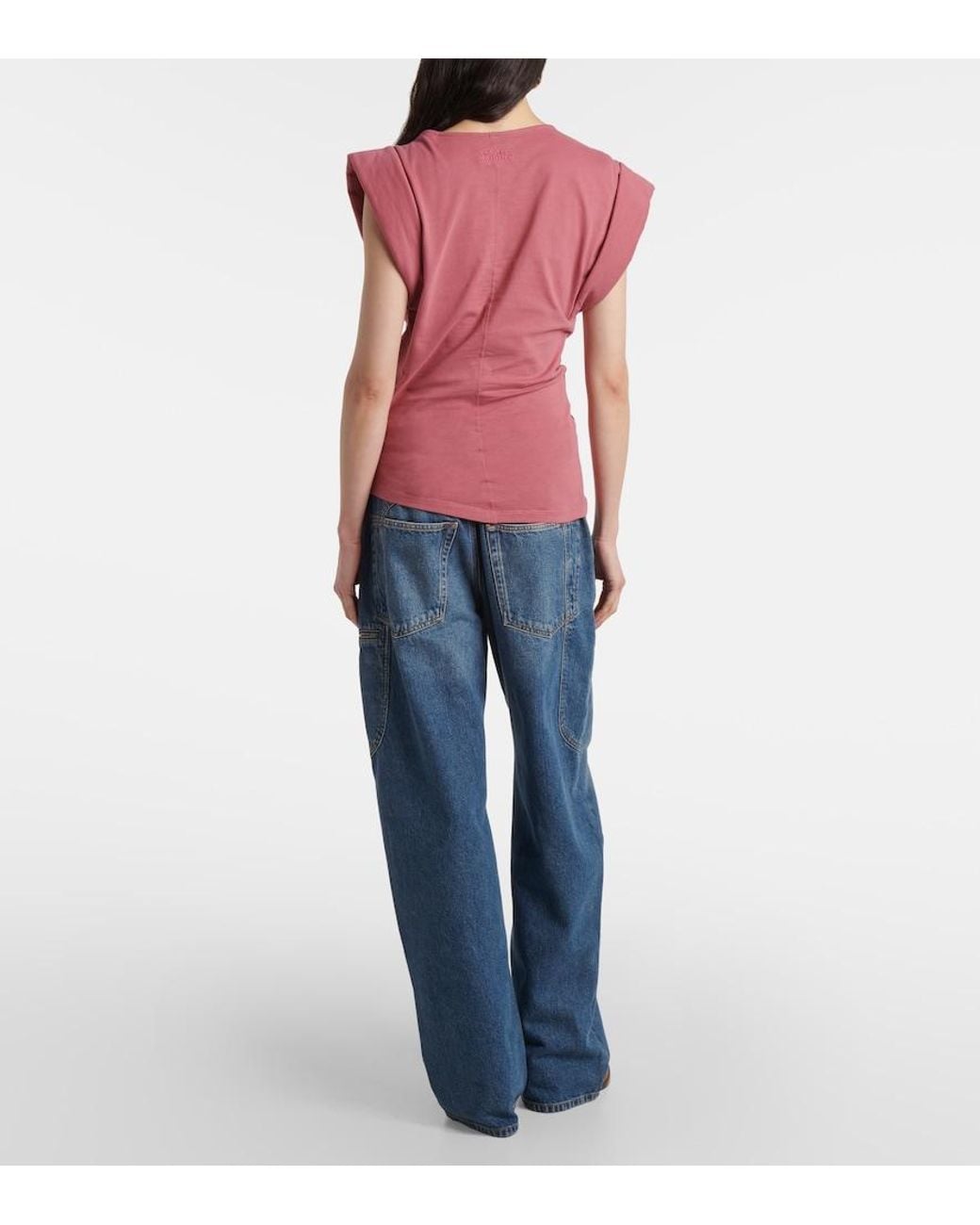 Isabel Marant Pink Maisan Cotton Jersey Tank Top
