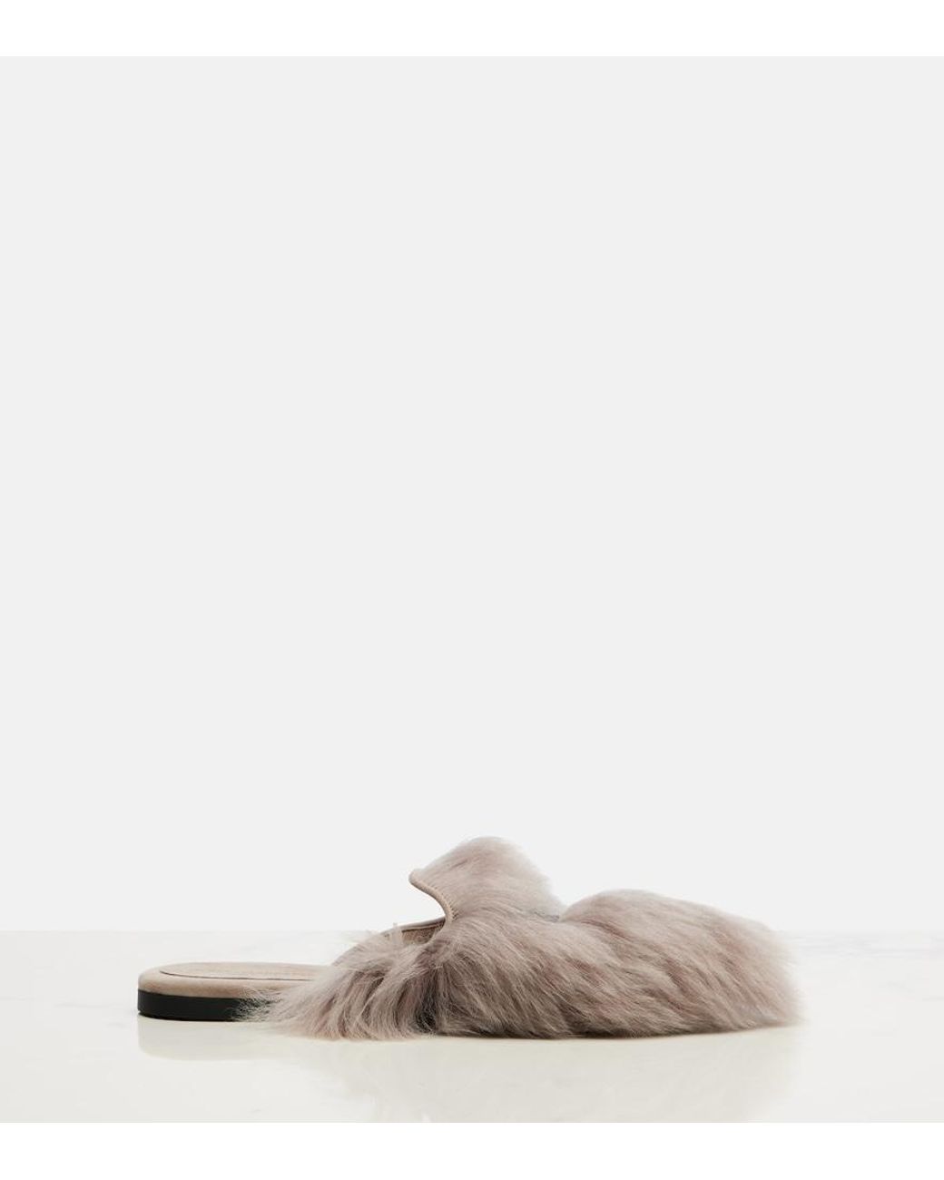Dolce & Gabbana Gray Shearling Mules